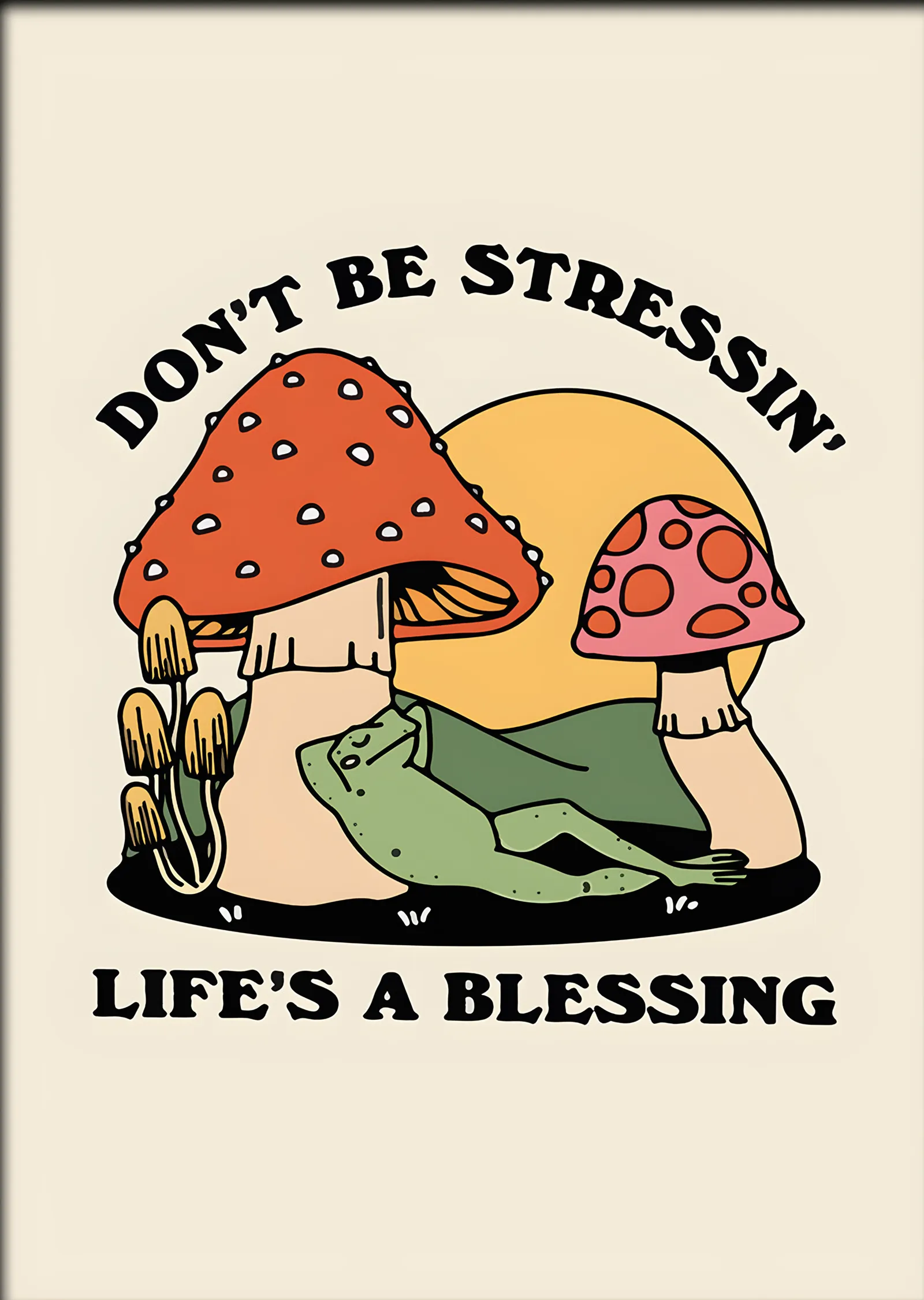 Dont Be Stressin Kurbağa metal tablo