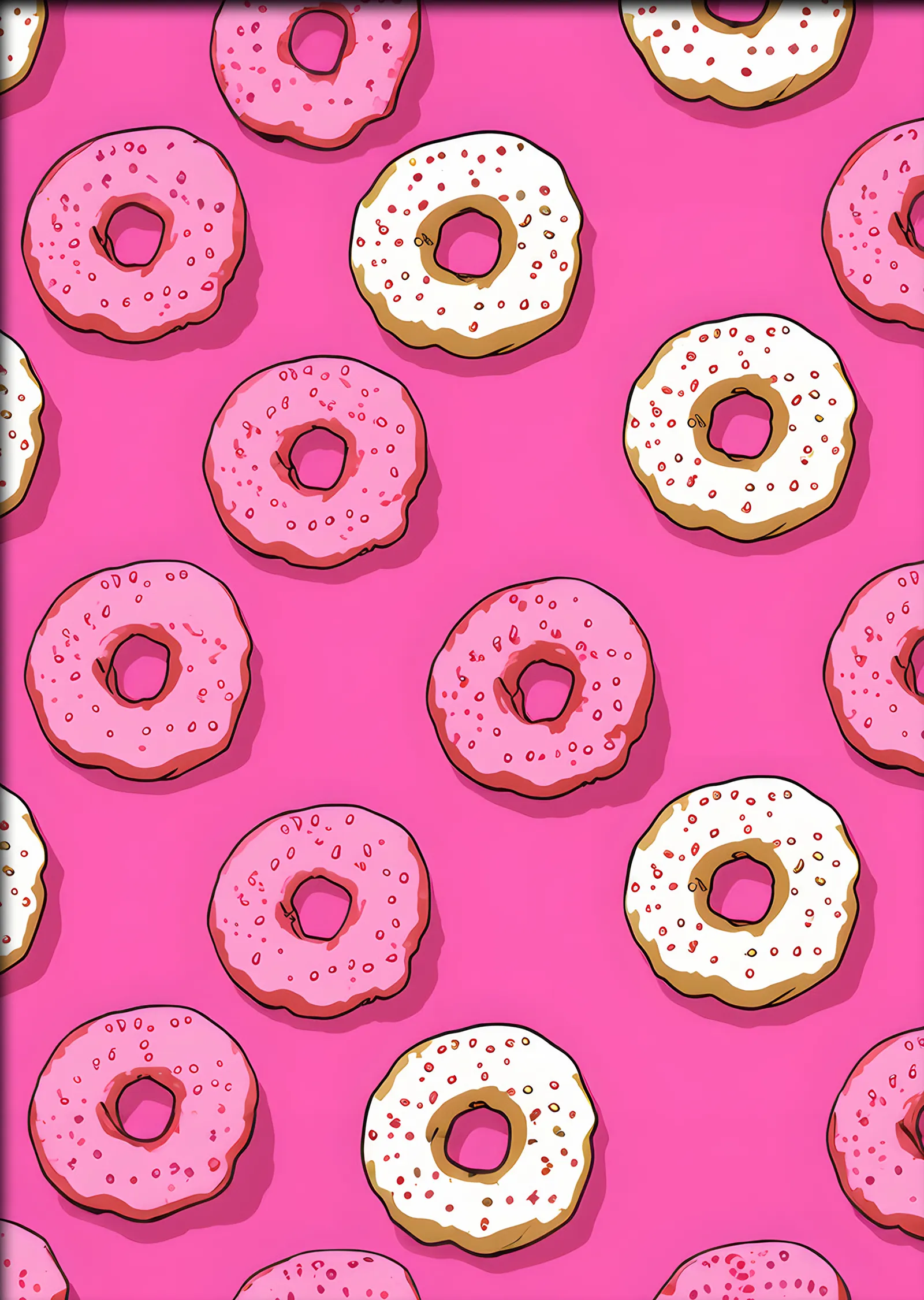 Donut Deseni Pembe metal tablo