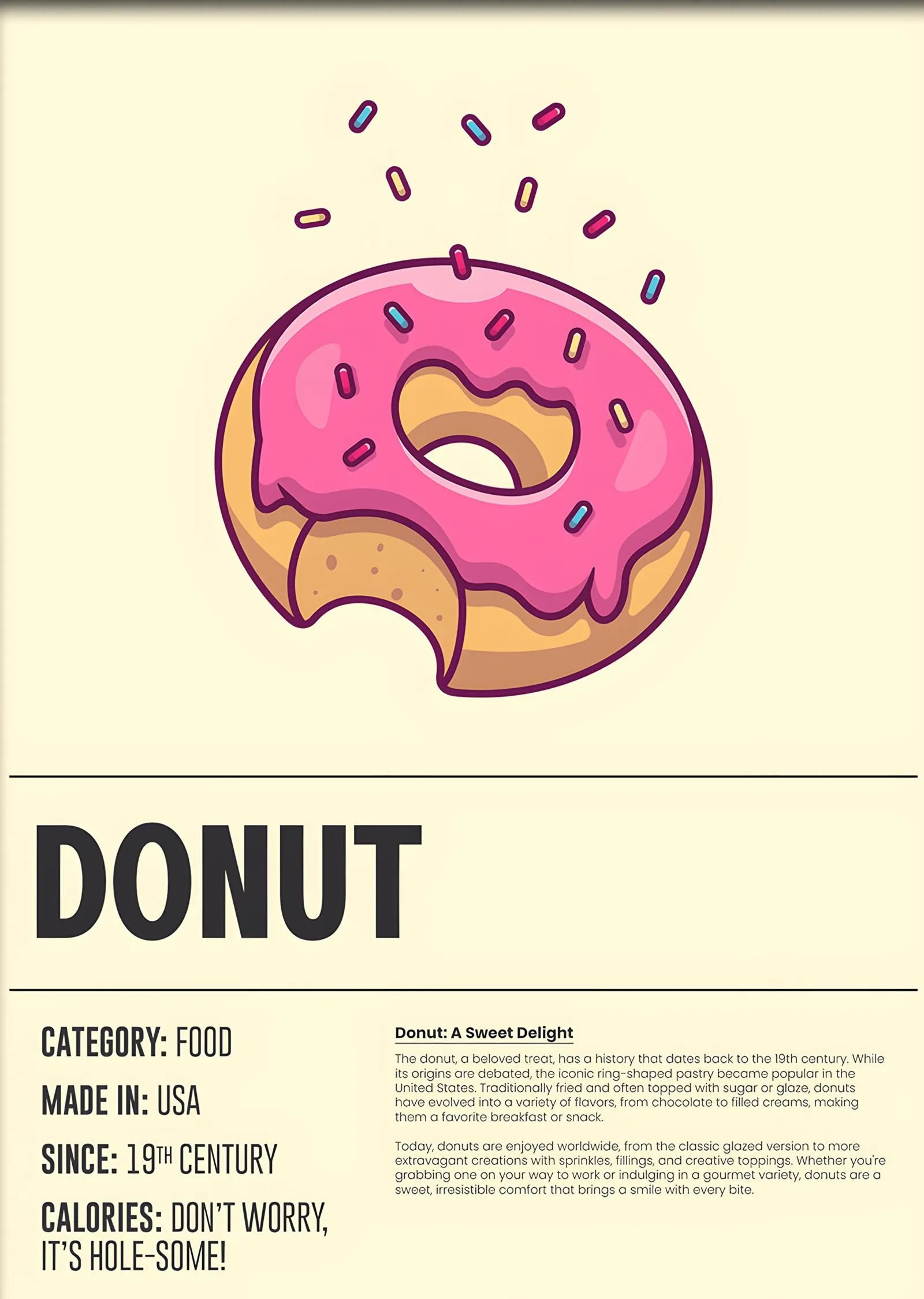 Donut Mutfak Kartı metal tablo