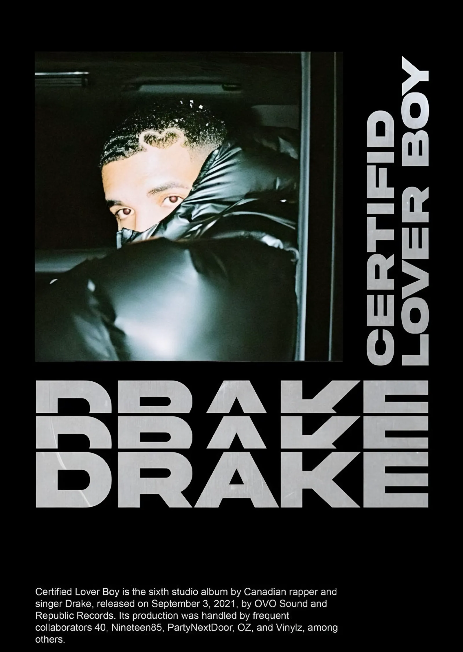 Drake: Certified Lover Boy Künyesi metal tablo
