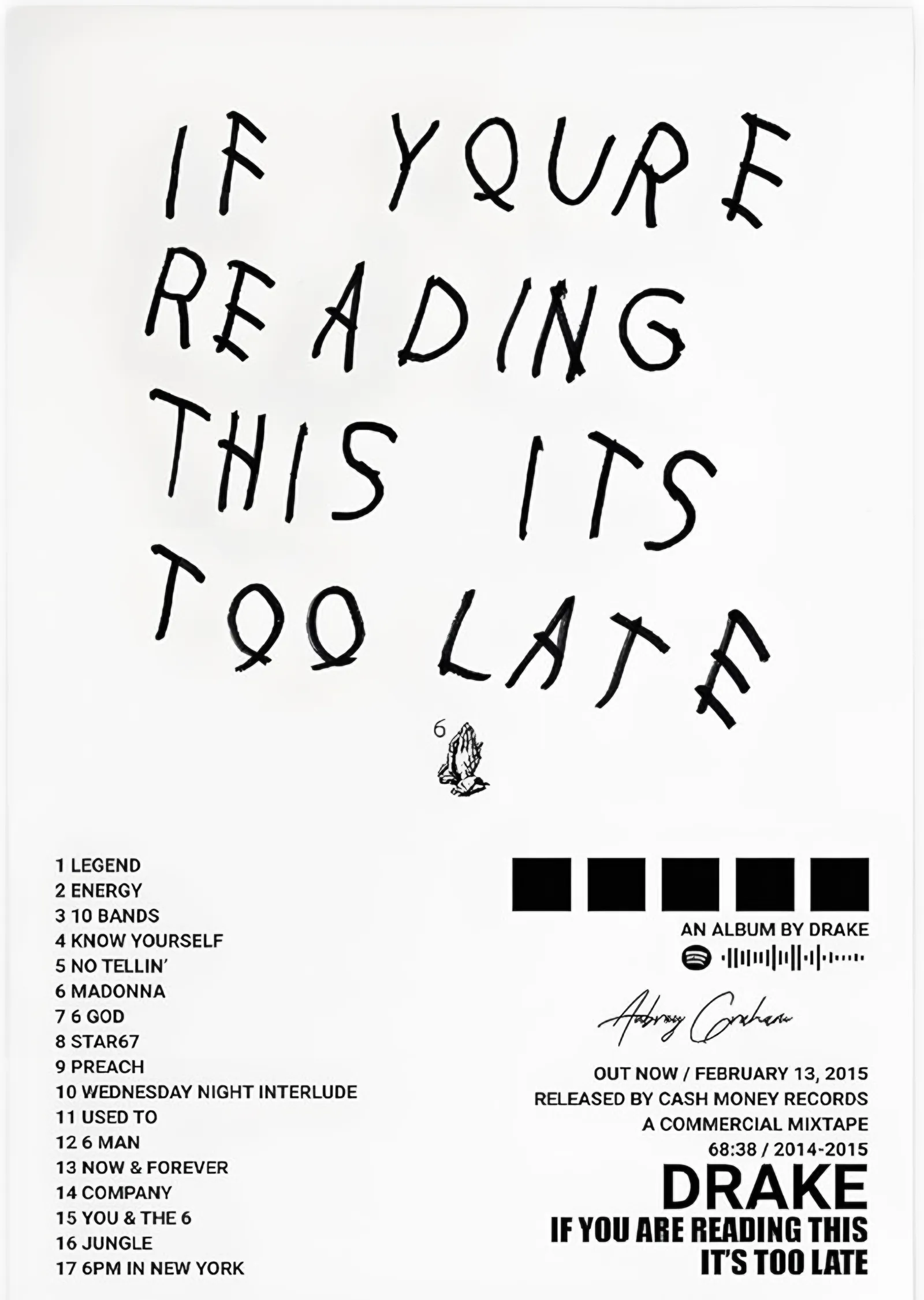 Drake - If You're Reading This Şarkı Listesi metal tablo