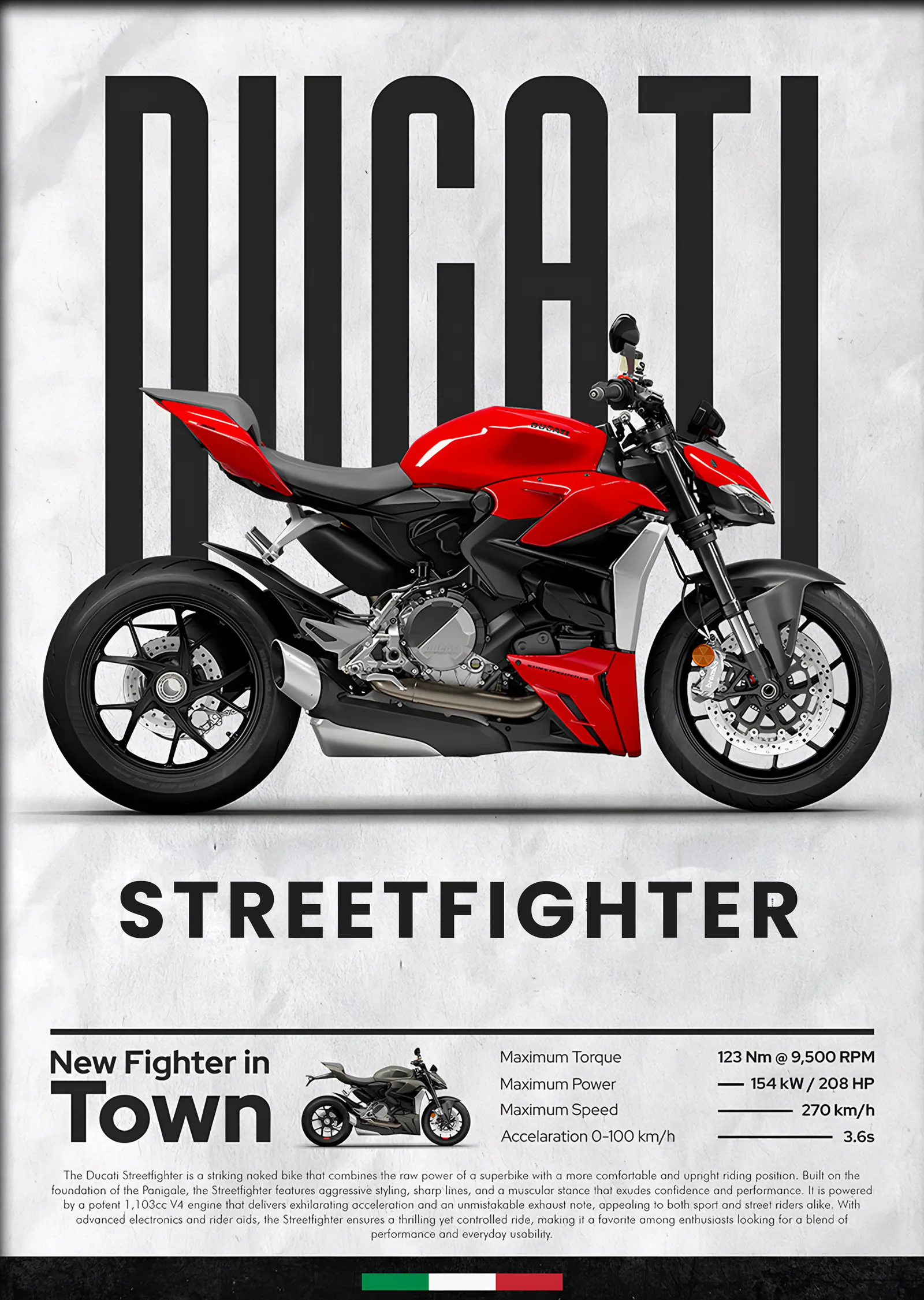 Ducati Streetfighter metal tablo