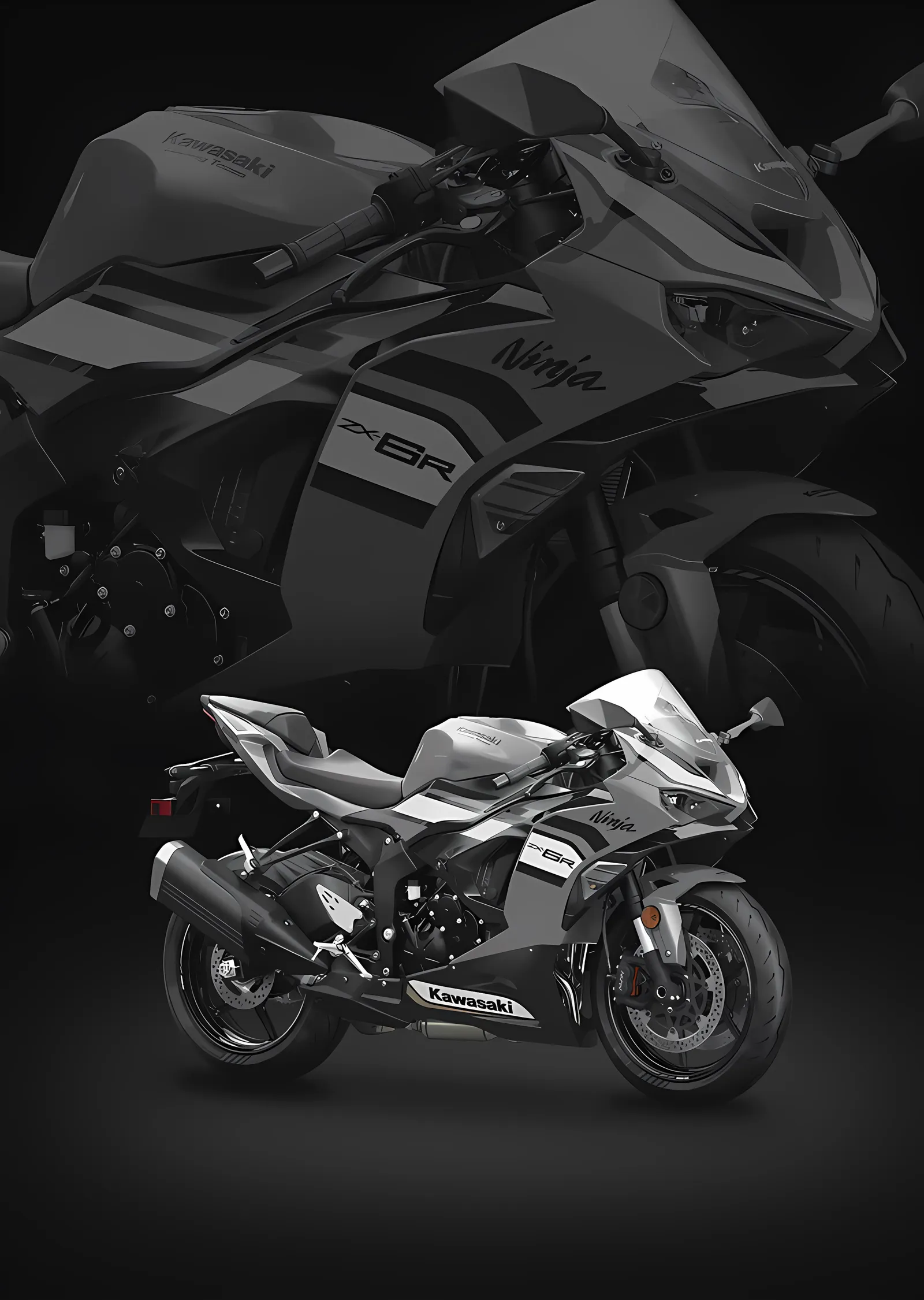Suzuki GSX-R - Gri Sahne metal tablo
