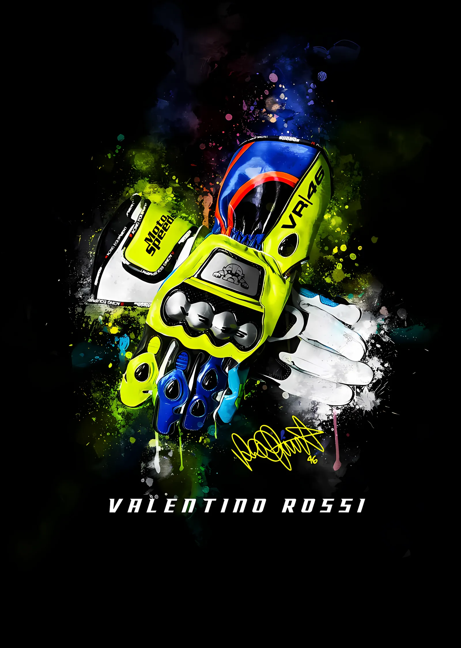 Valentino Rossi - Yarış Eldiveni metal tablo