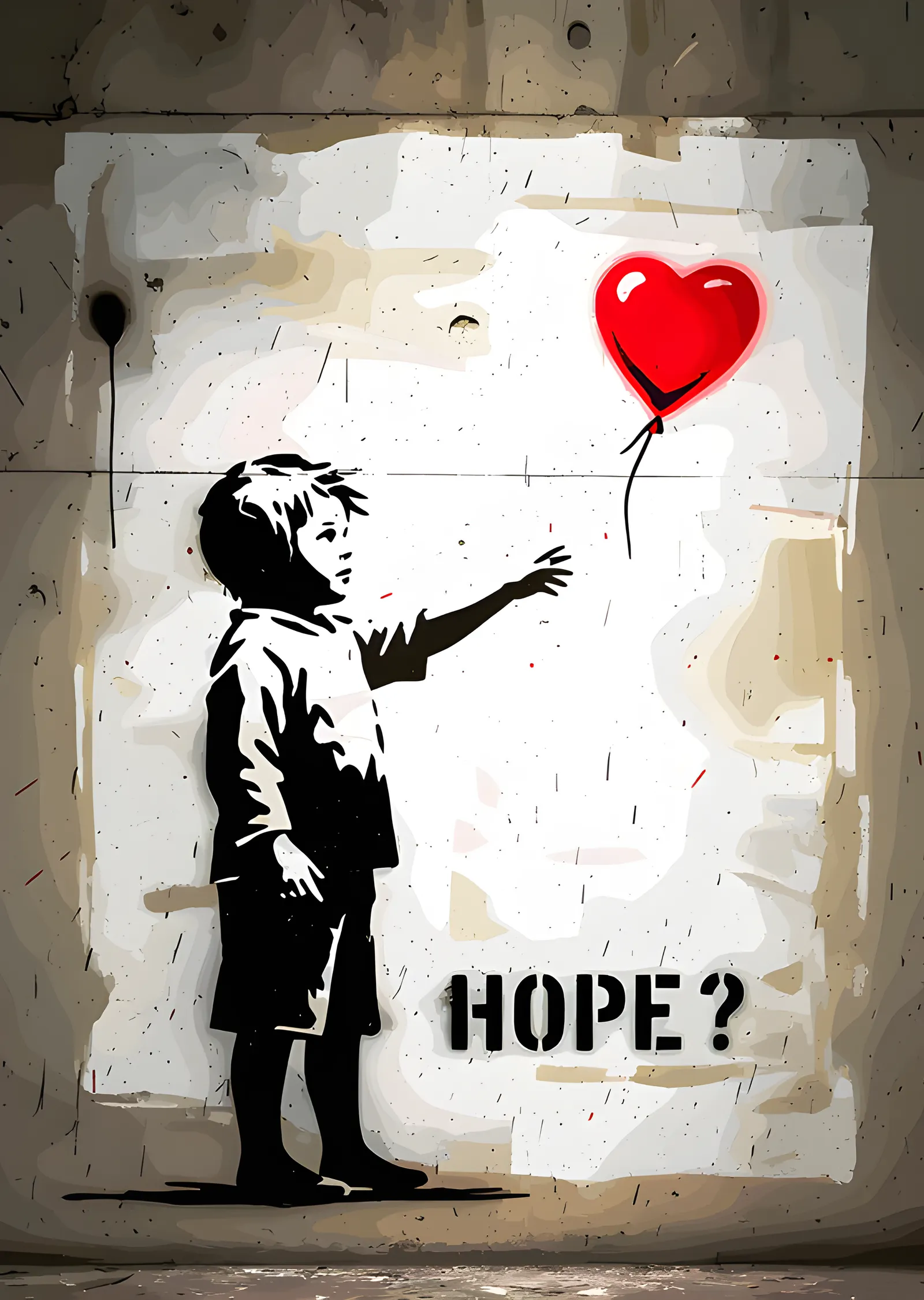 Hope? Balonlu Kız metal tablo