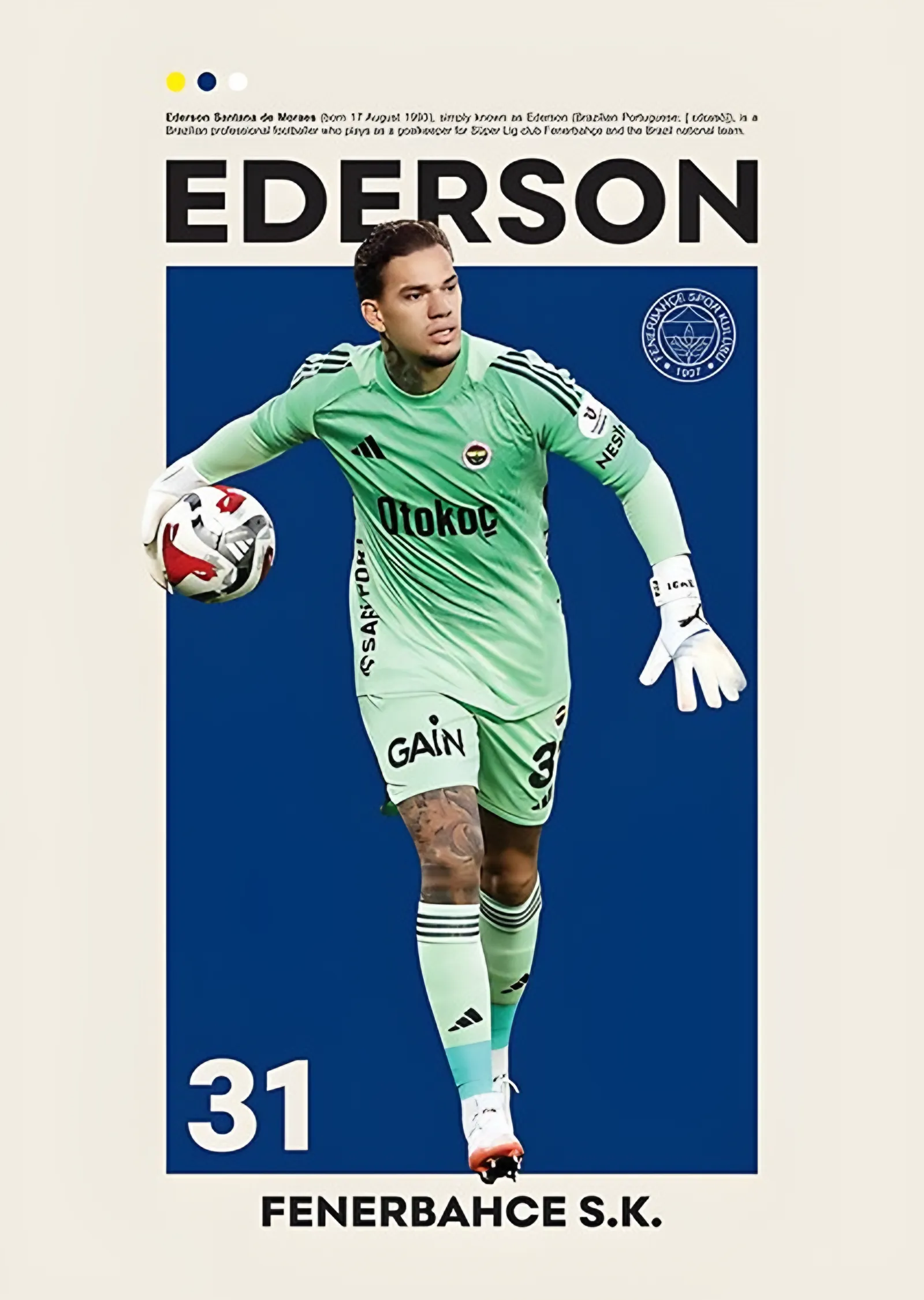 Ederson Fenerbahçe 31 metal tablo
