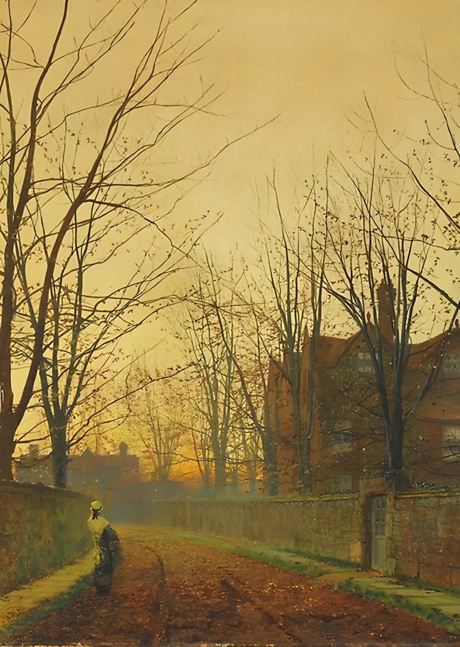 Ekim Sonu - John Atkinson Grimshaw metal tablo