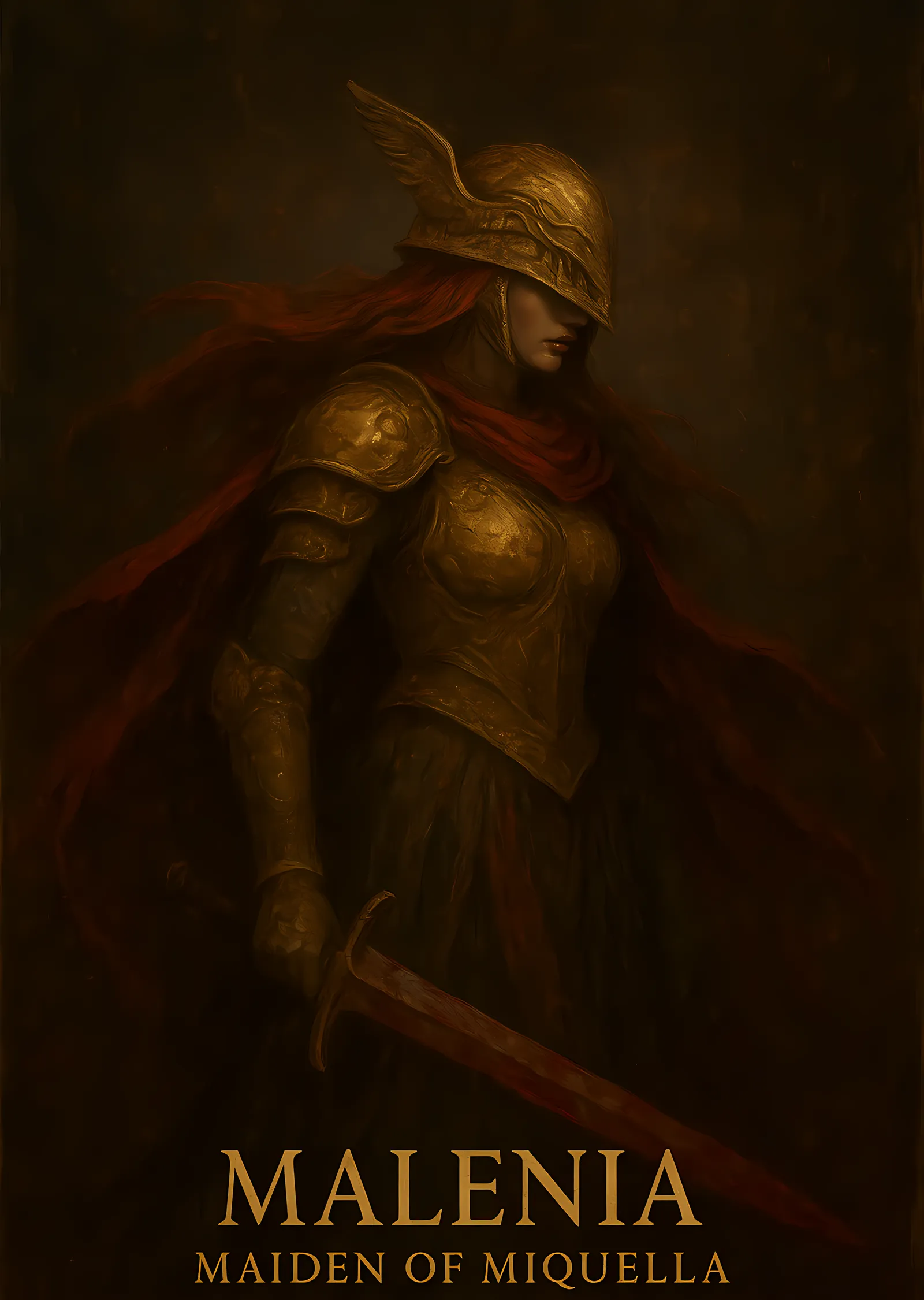 Elden Ring - Malenia Maiden of Miquella metal tablo