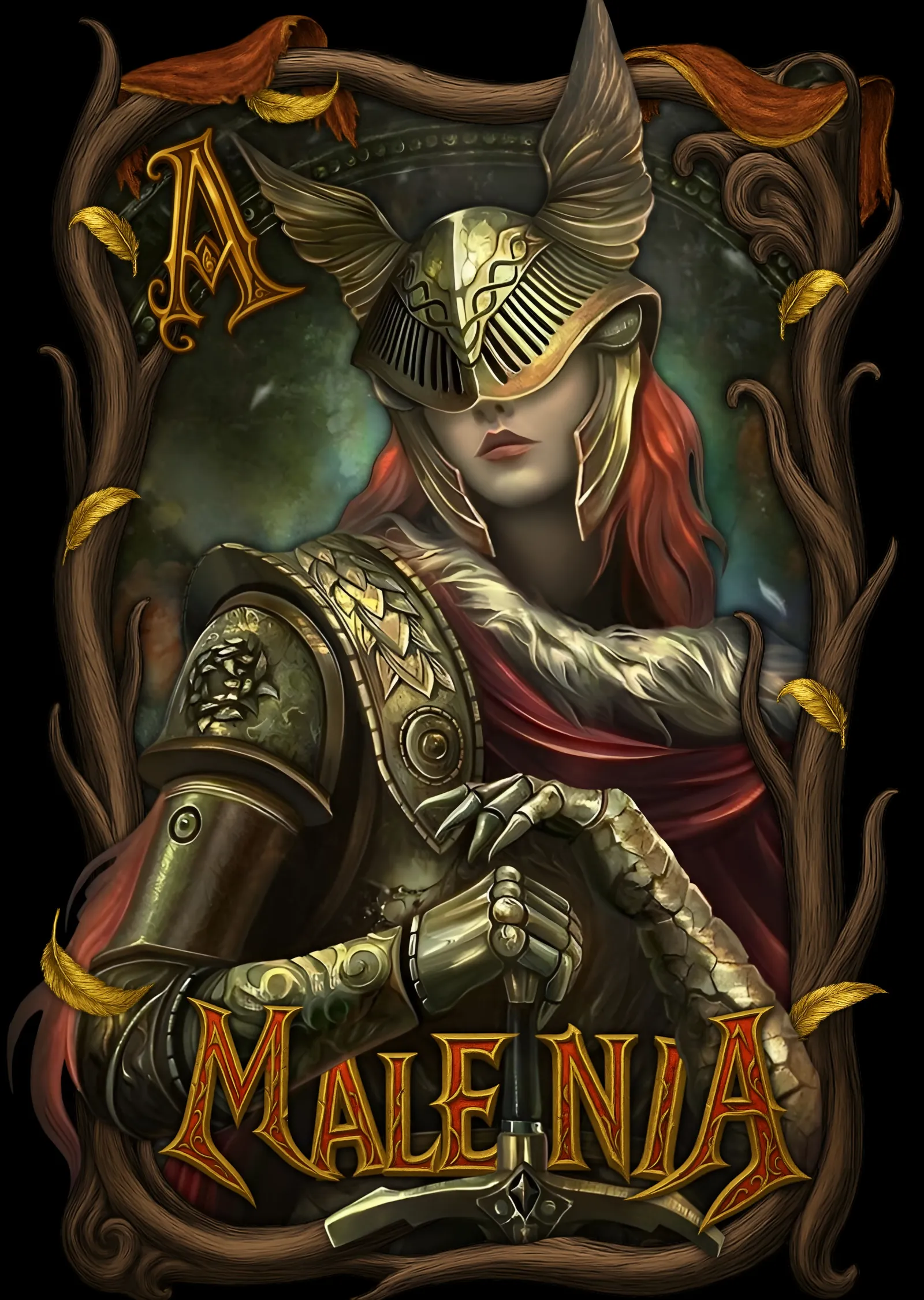 Elden Ring: Malenia Süslü Çerçeve metal tablo