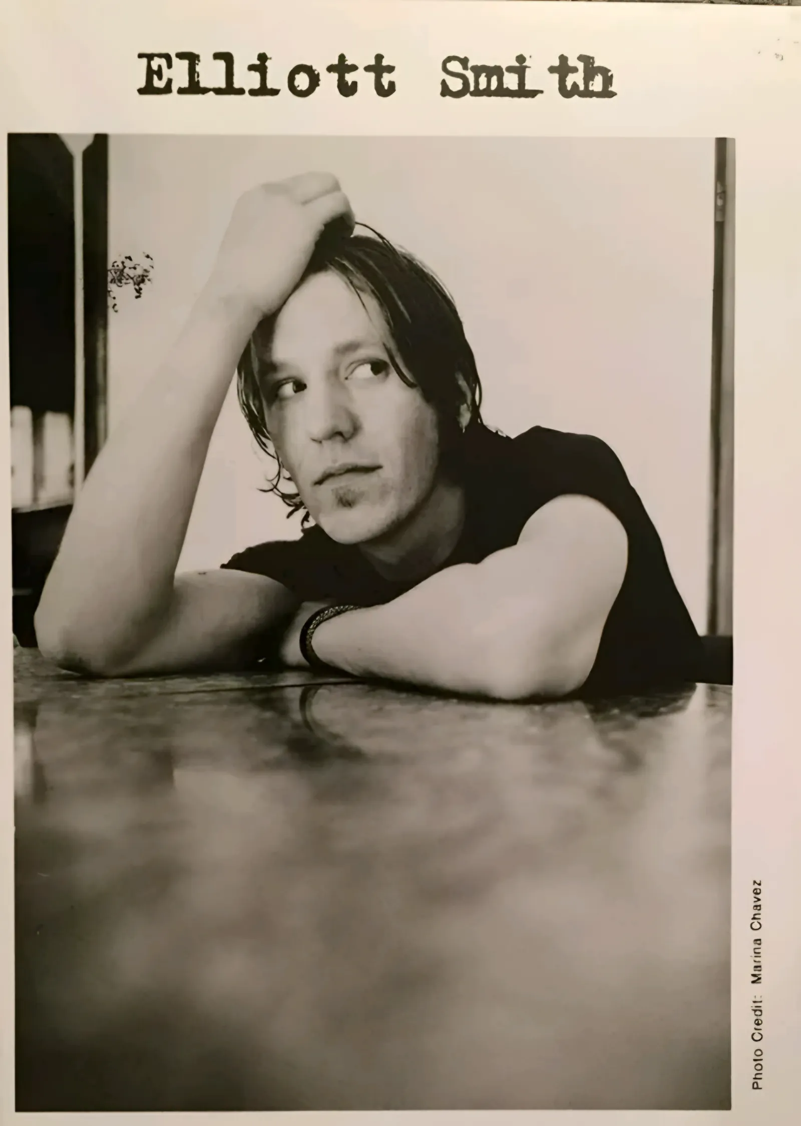 Elliott Smith - Masada Siyah Beyaz metal tablo