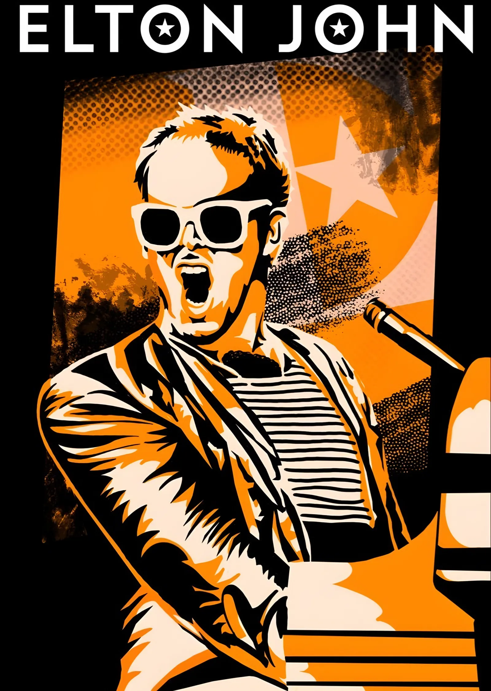 Elton John - Turuncu Sahne metal tablo