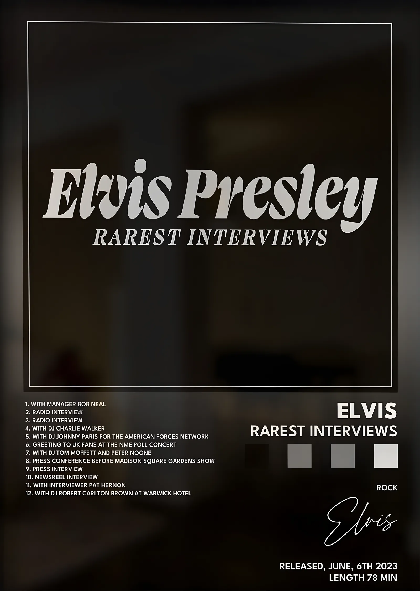 Elvis Presley: Rarest Interviews metal tablo