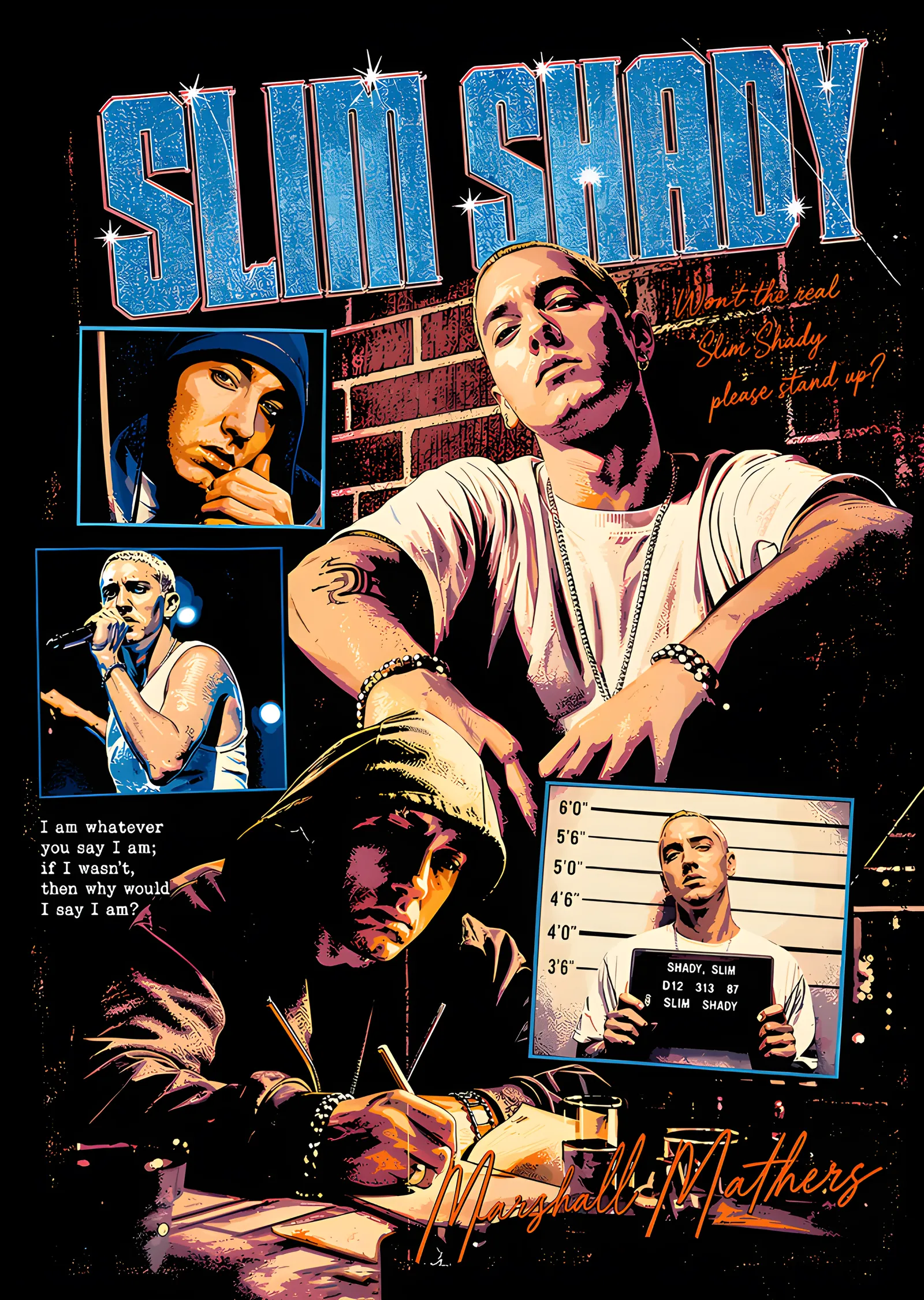 Eminem: Slim Shady Kare Kolajı metal tablo