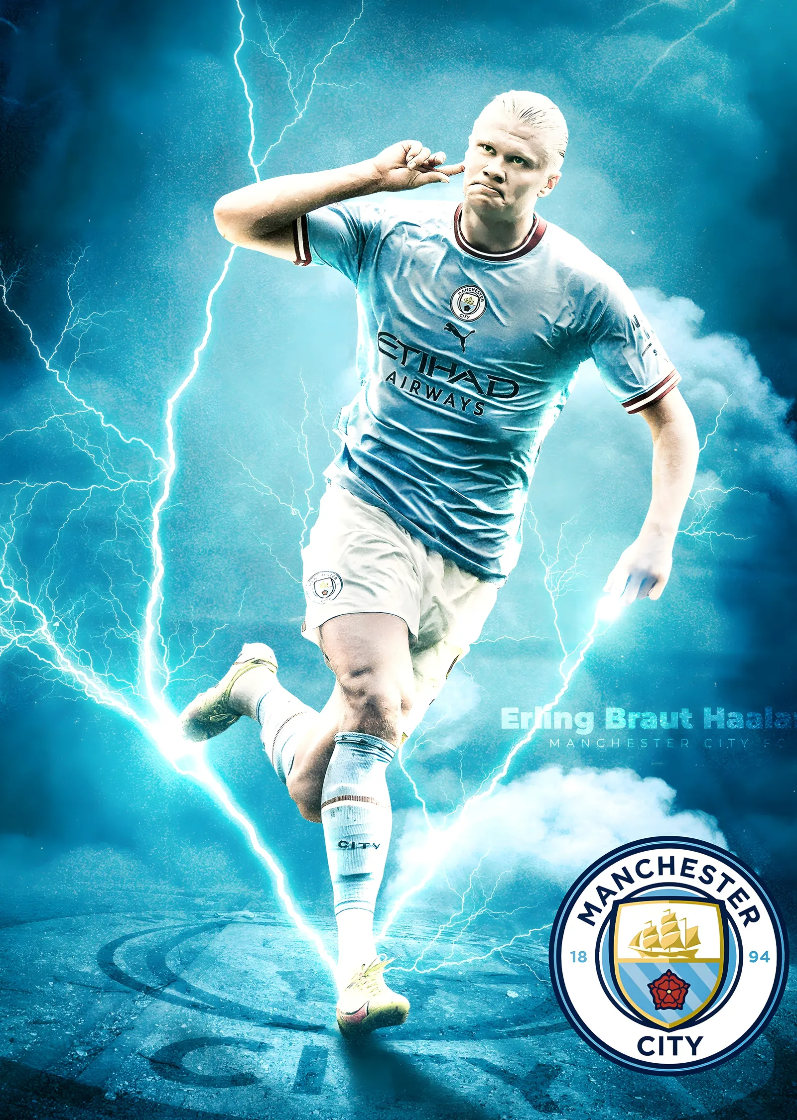 Erling Haaland Manchester City metal tablo