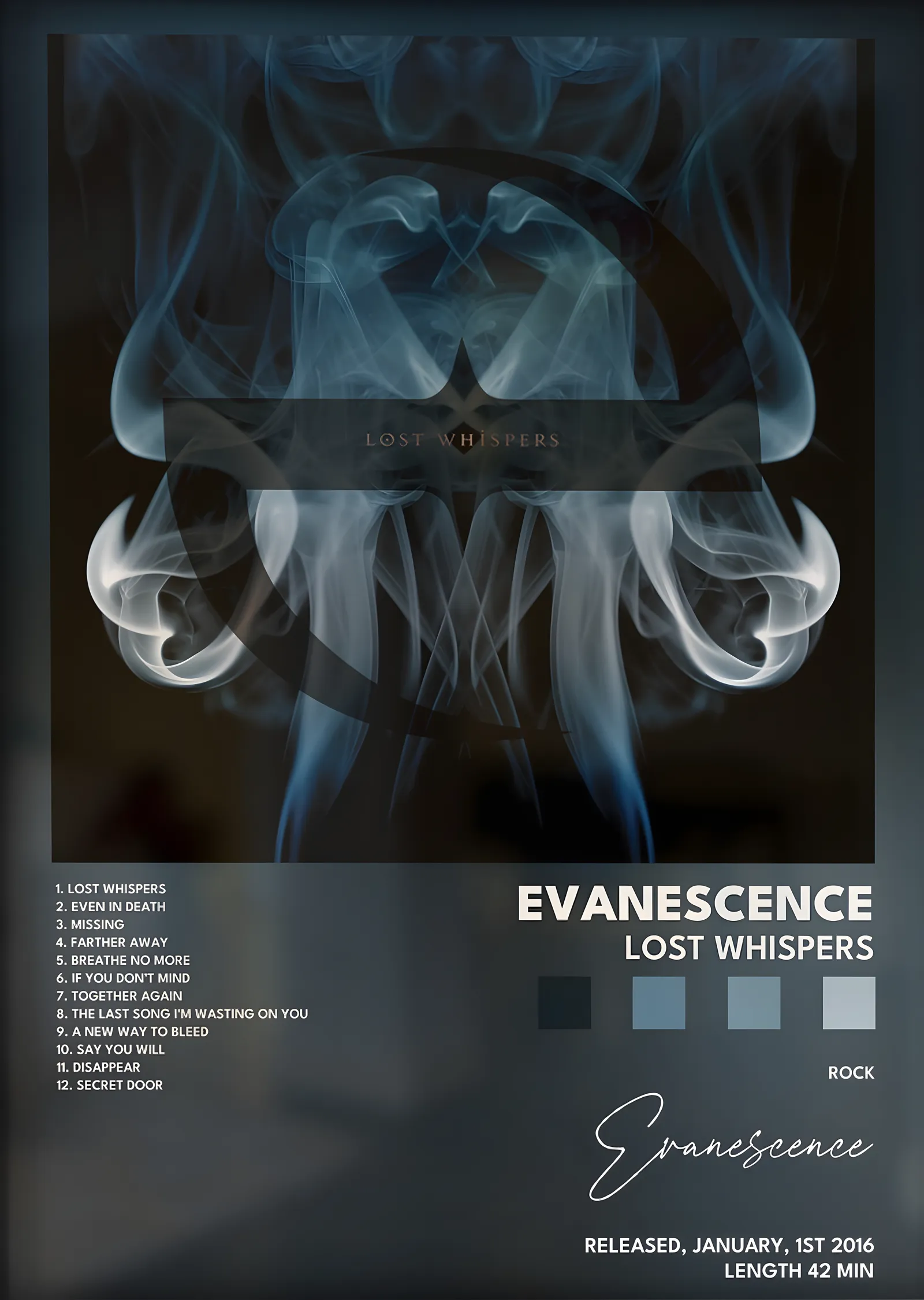Evanescence: Lost Whispers metal tablo