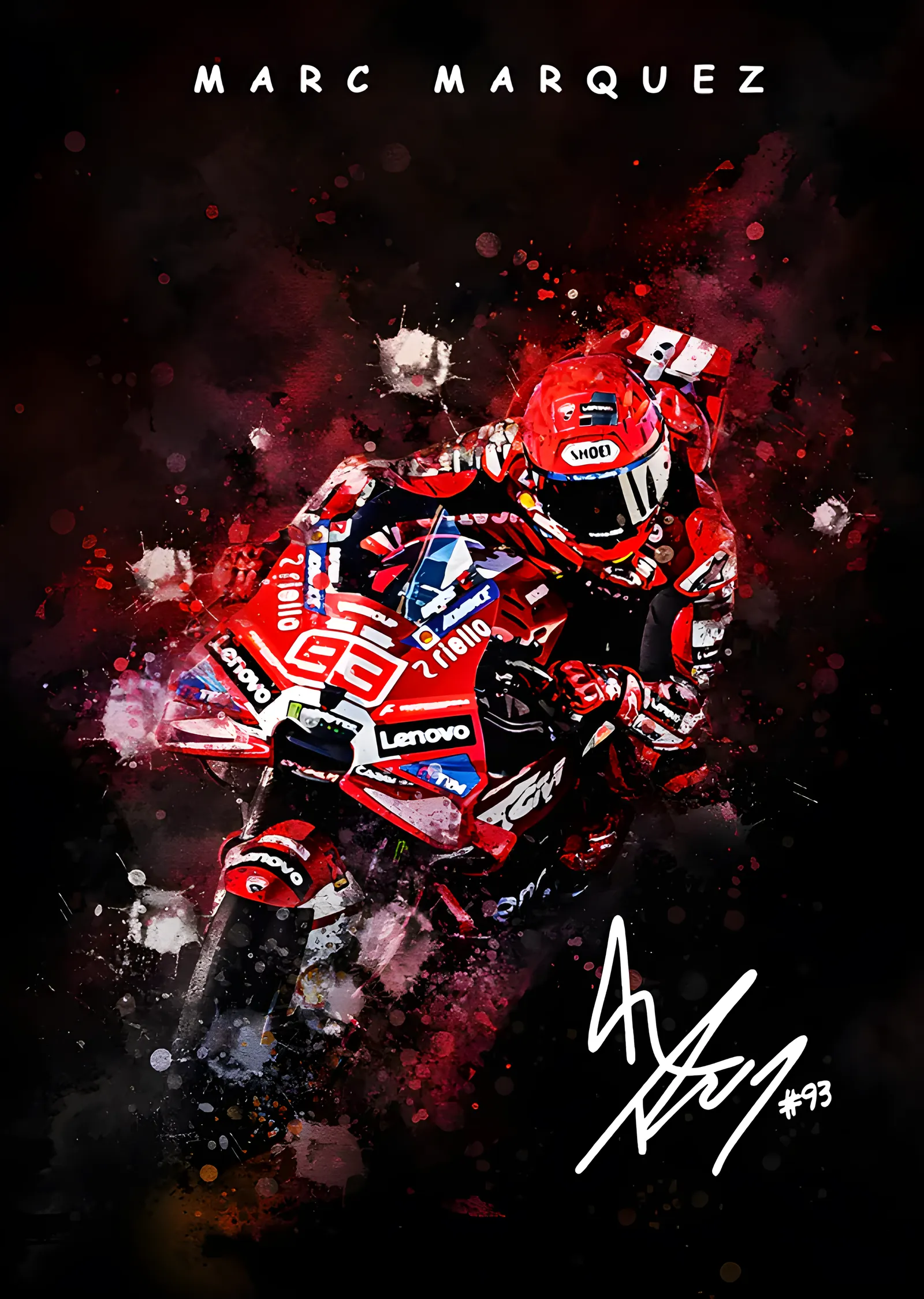 Marc Marquez - Kırmızı Sıçrama metal tablo