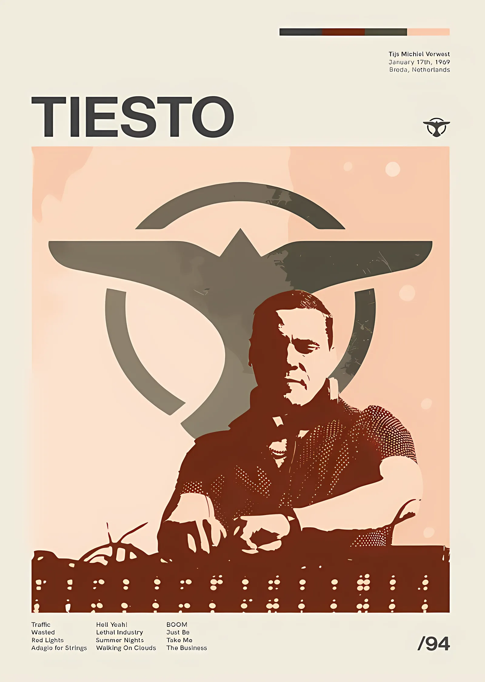 Tiesto metal tablo