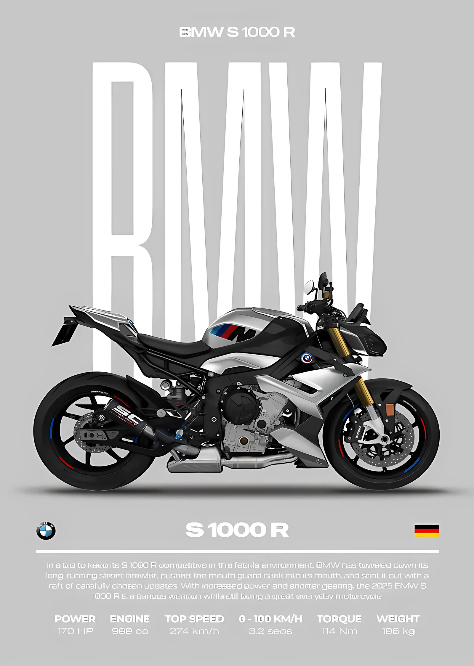 BMW S 1000 R metal tablo