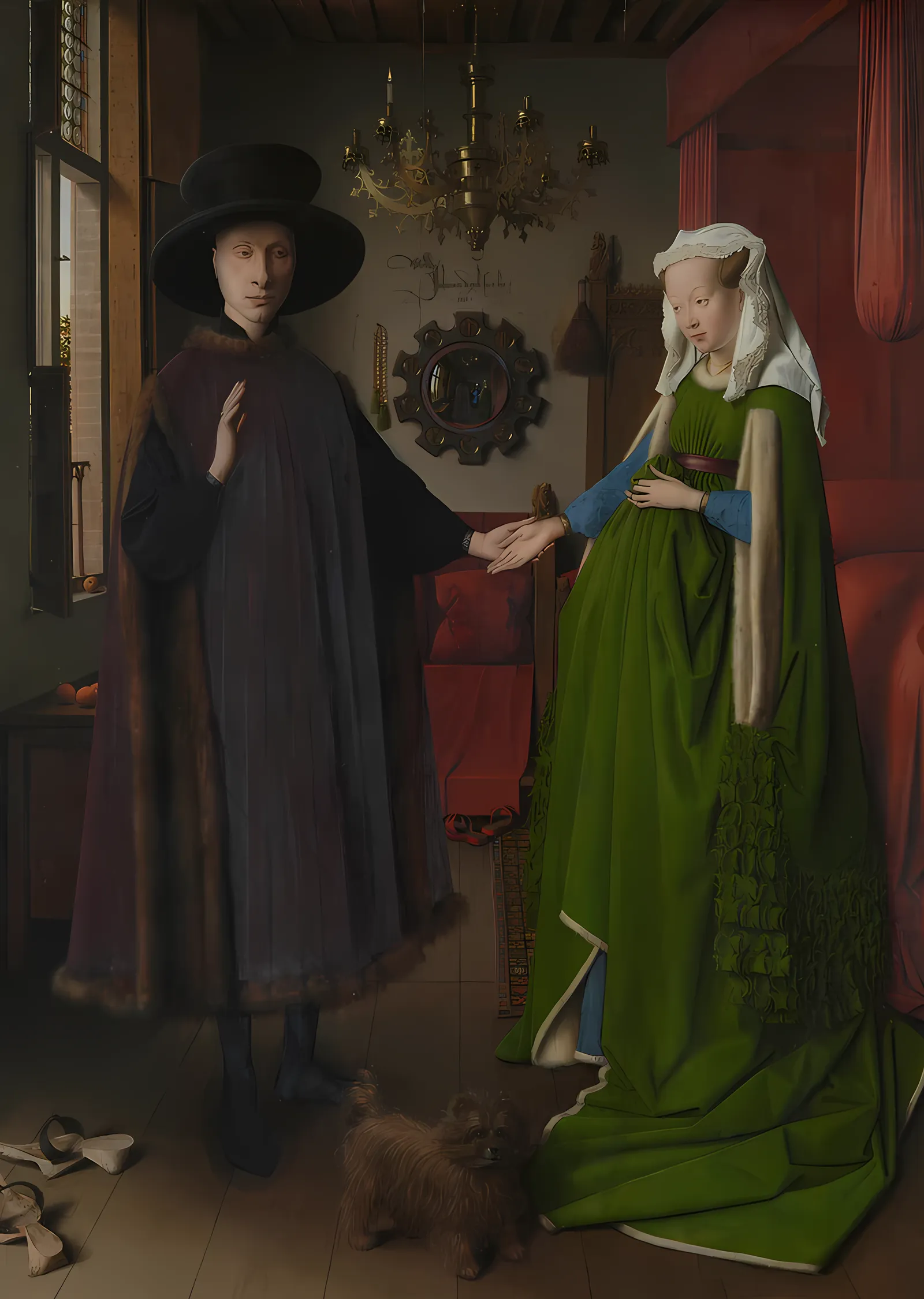 Jan van Eyck - Arnolfini Çifti metal tablo