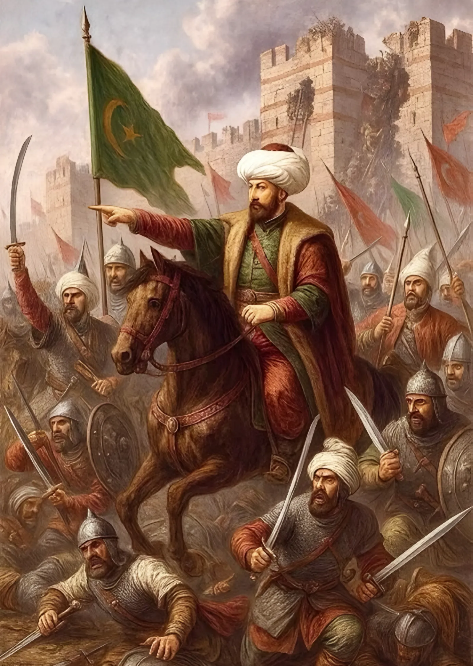 Fatih Sultan Mehmet Fetih Sahnesi metal tablo