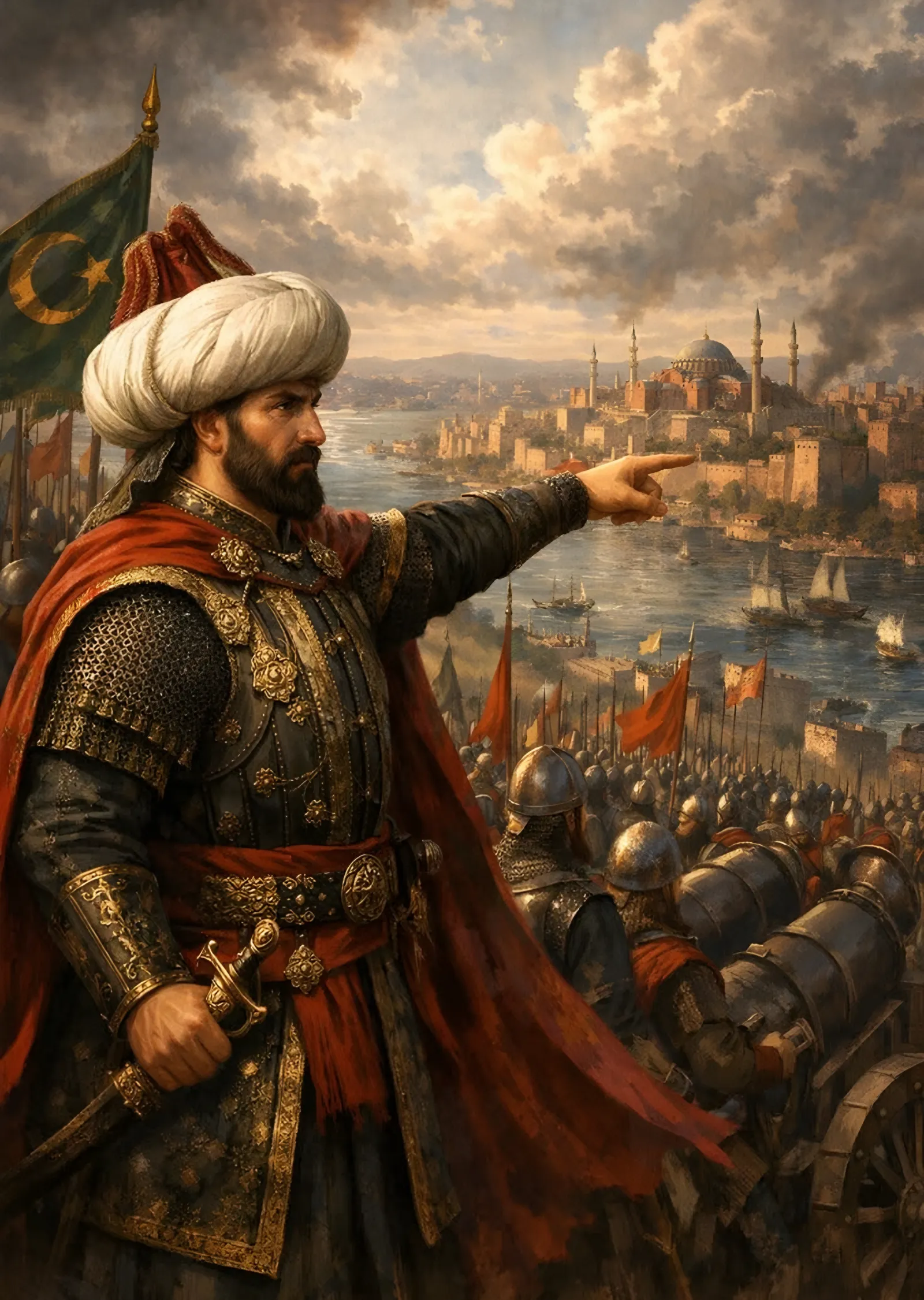 Fatih Sultan Mehmet Şehre Bakış metal tablo
