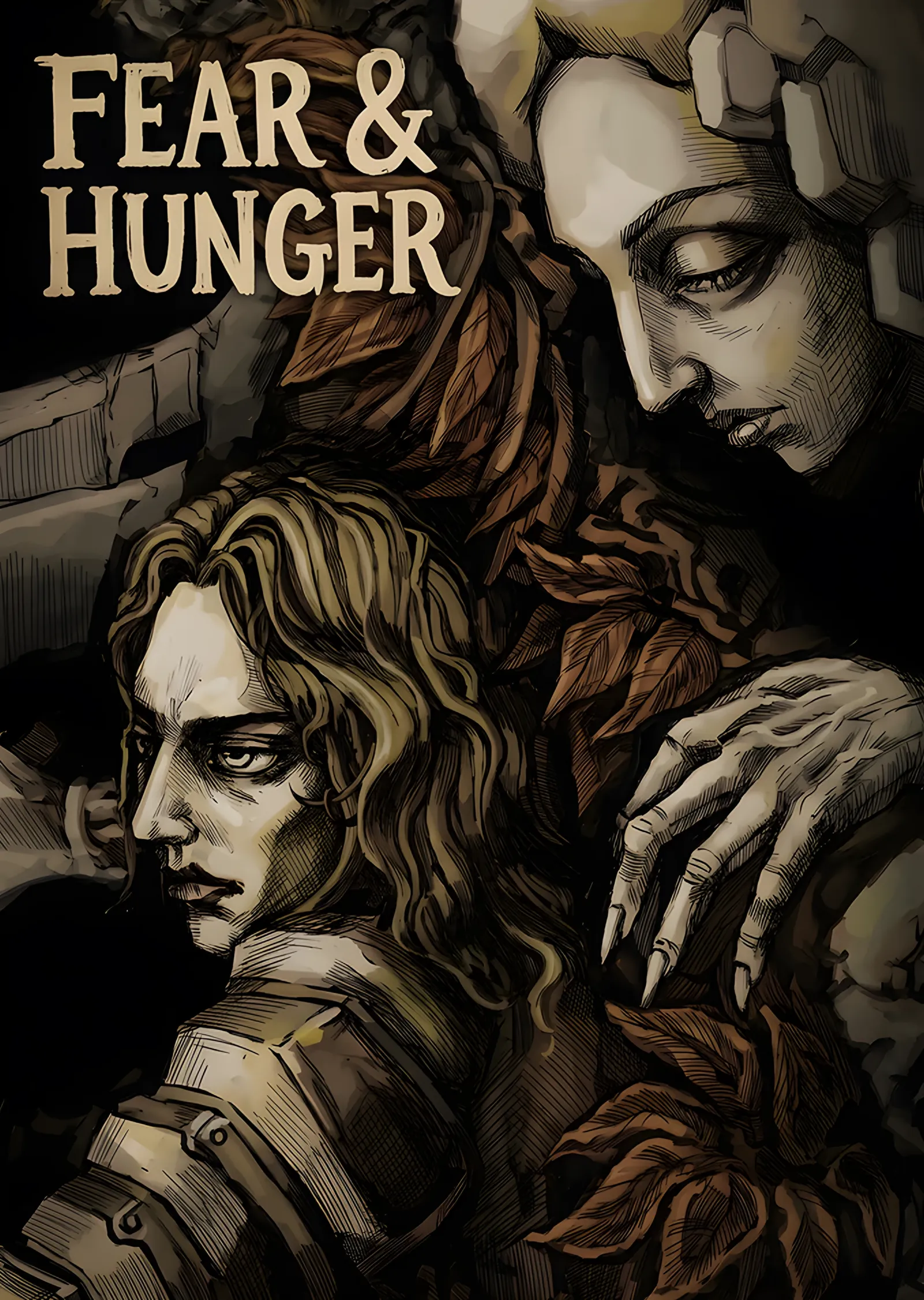 Fear and Hunger: Taş Heykellerin Arasında Figür metal tablo