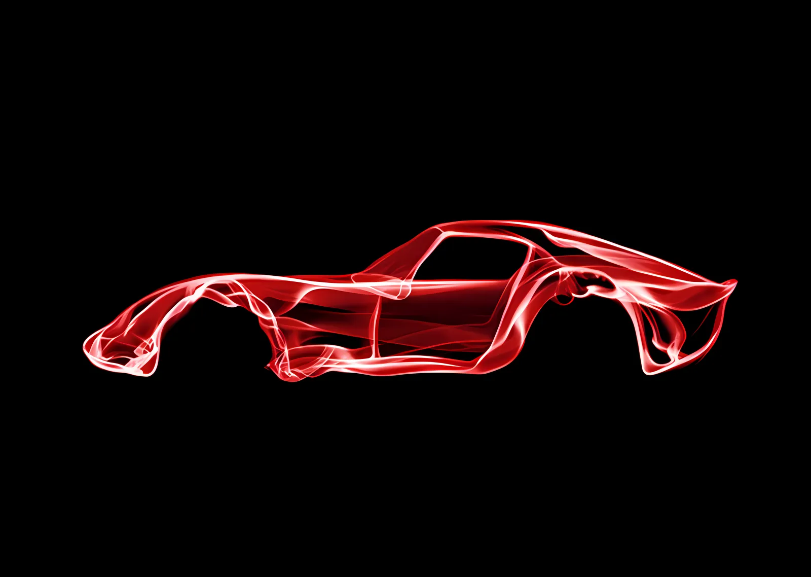 Ferrari 250 GTO - Kırmızı Neon Çizgi metal tablo
