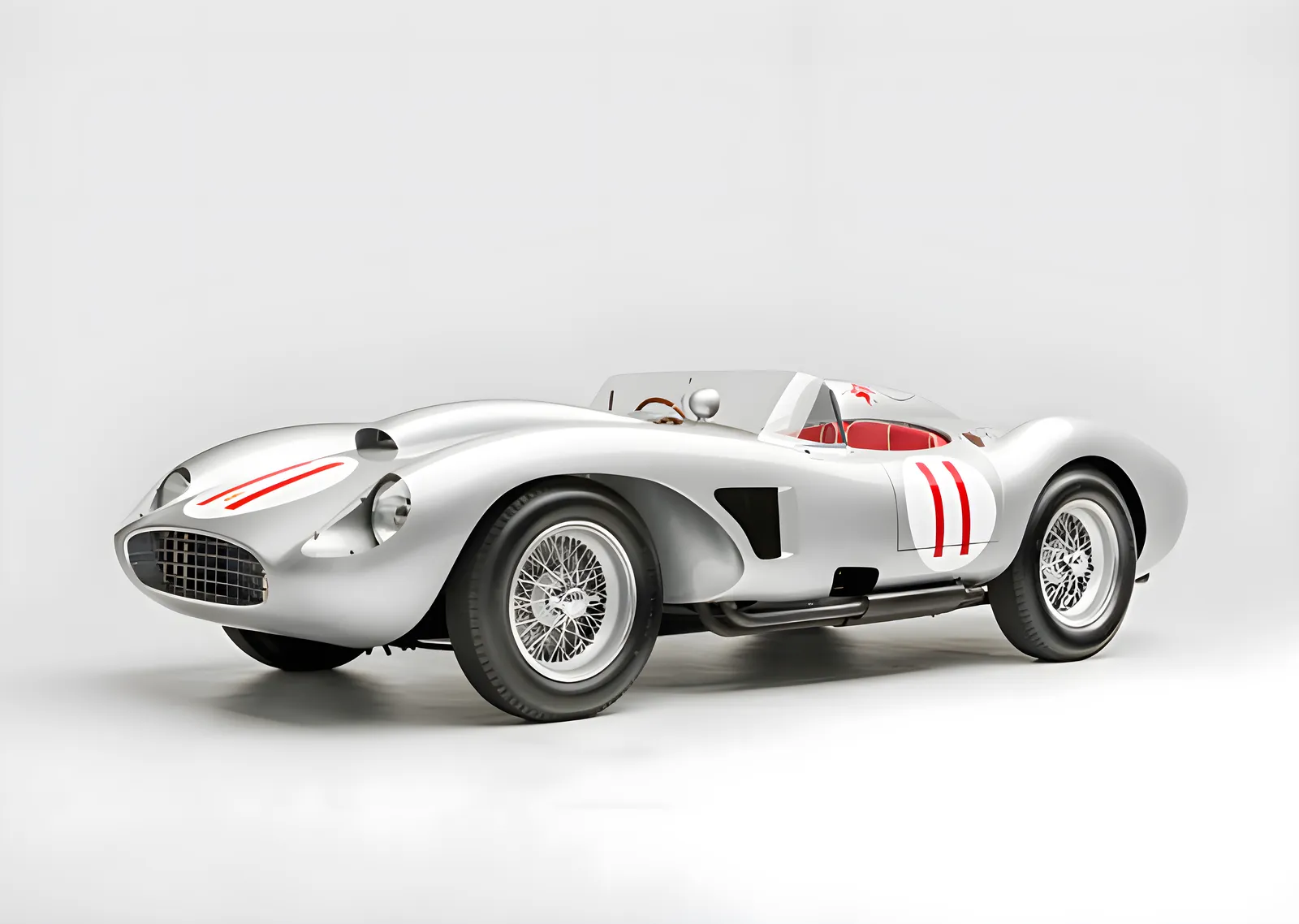Ferrari 250 Testa Rossa - Gümüş metal tablo