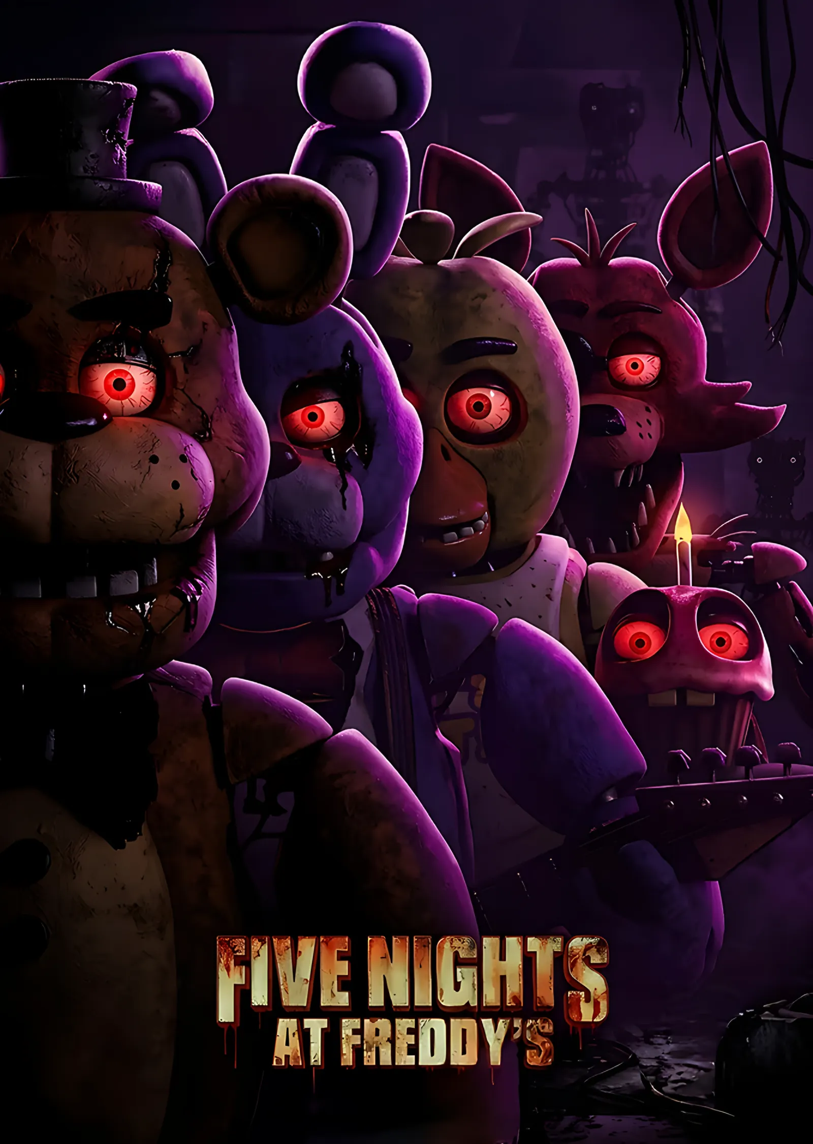 Five Nights at Freddy's: Kızıl Gözlü Animatronik Kalabalığı metal tablo