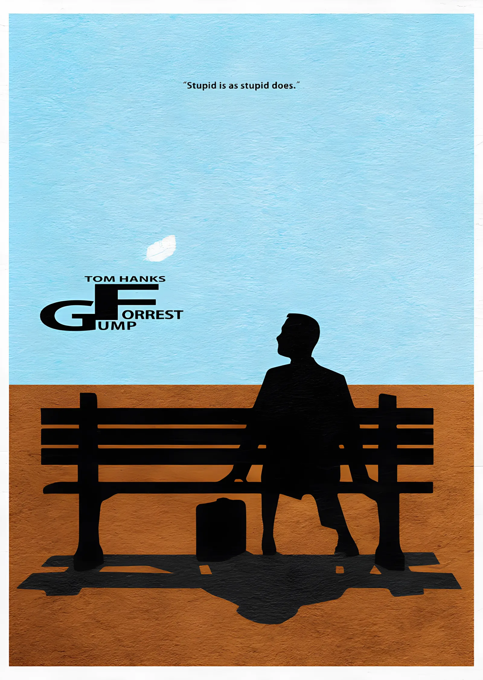 Forrest Gump: Minimal Bank Silüeti metal tablo