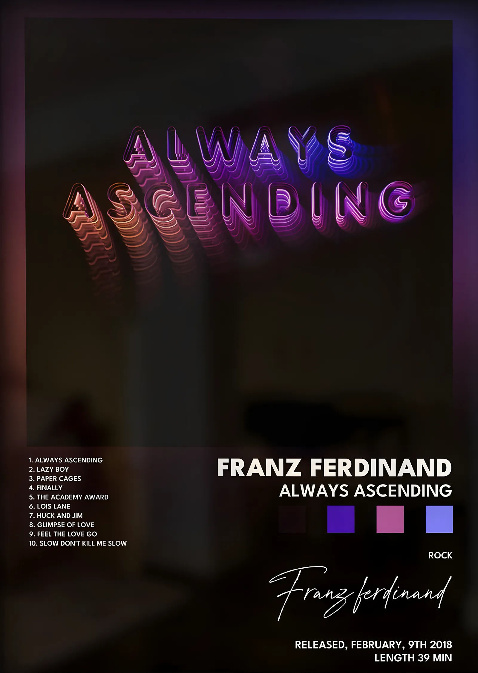 Franz Ferdinand: Always Ascending metal tablo