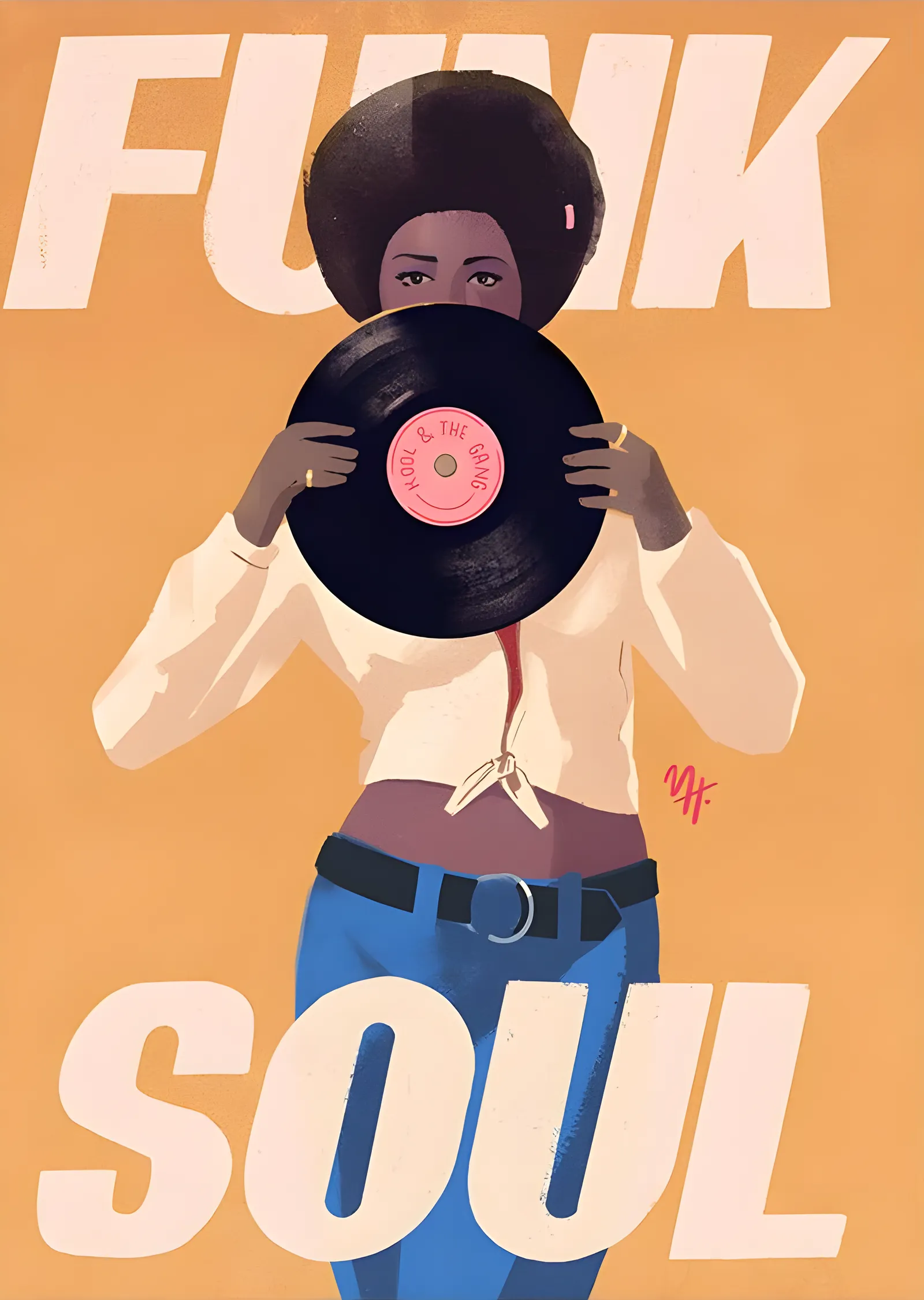 Funk Soul - Plaklı Kapak metal tablo