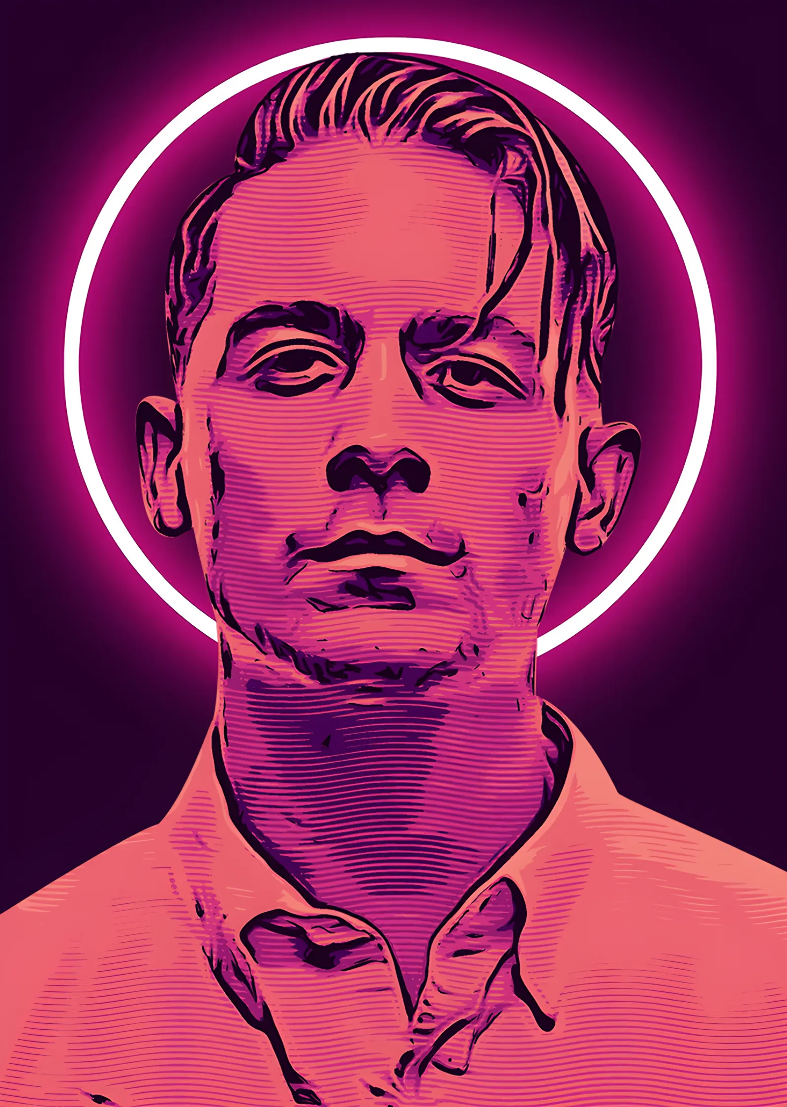 G-Eazy - Pembe Neon Halka metal tablo