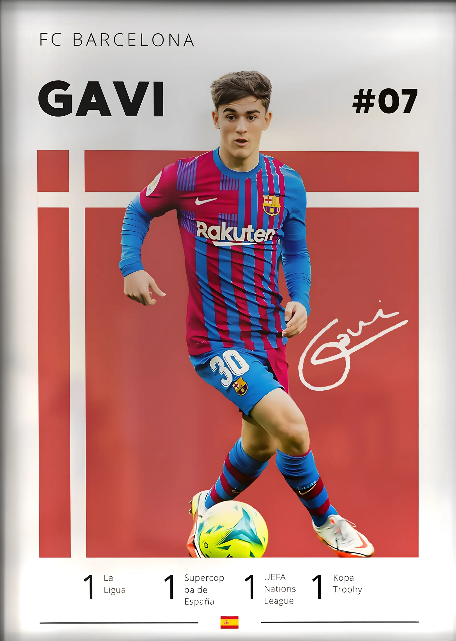 Gavi: Barcelona metal tablo