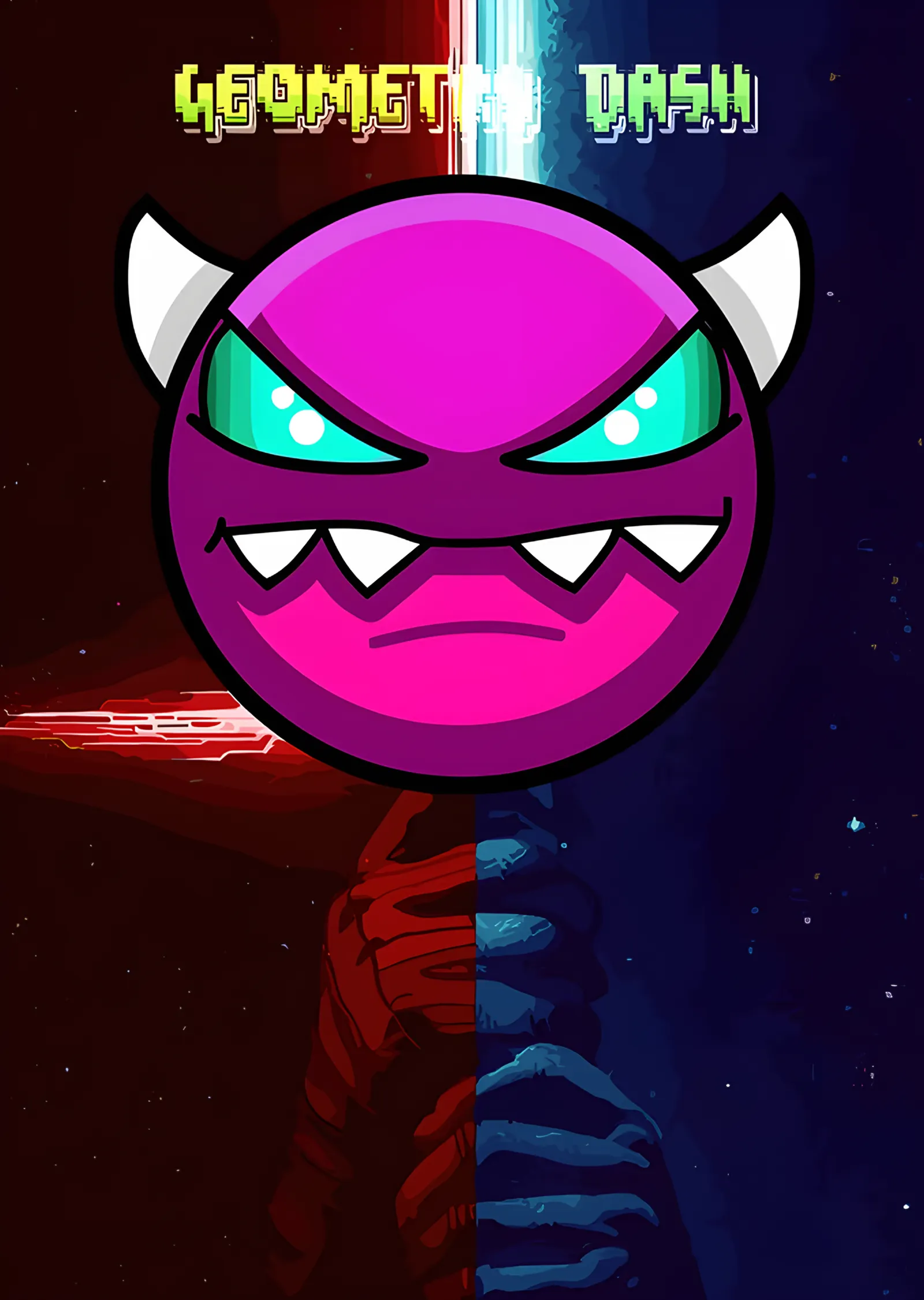 Geometry Dash - Demon İkonu metal tablo