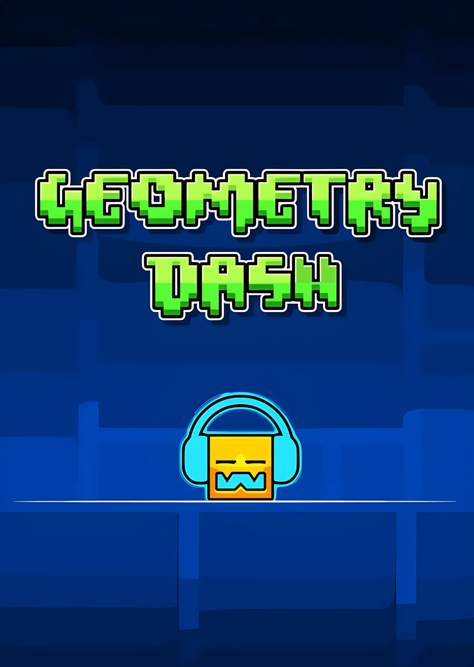 Geometry Dash - Kulaklıklı Küp metal tablo