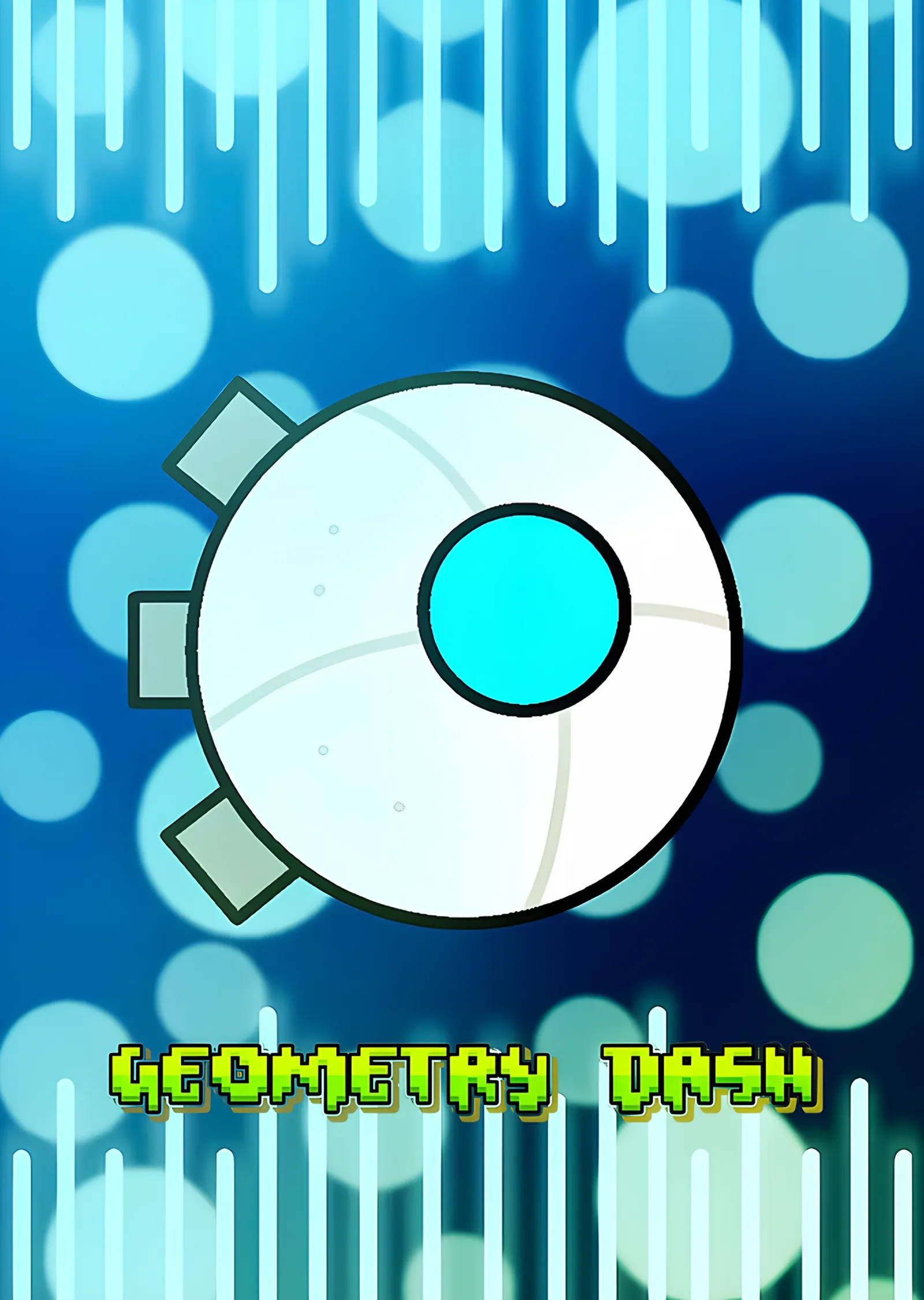 Geometry Dash - Mavi Damla metal tablo