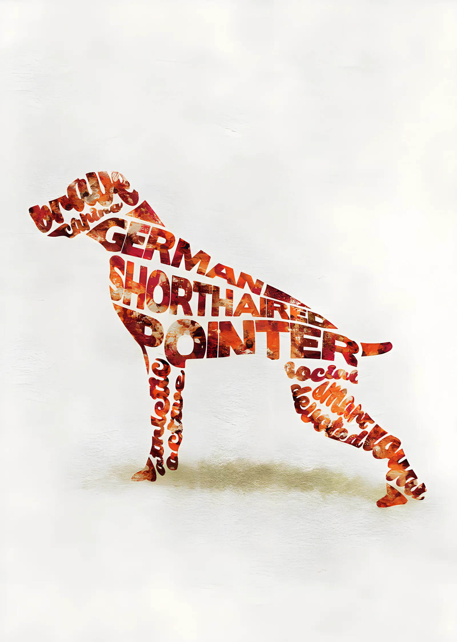 German Shorthaired Pointer - Tipografi metal tablo