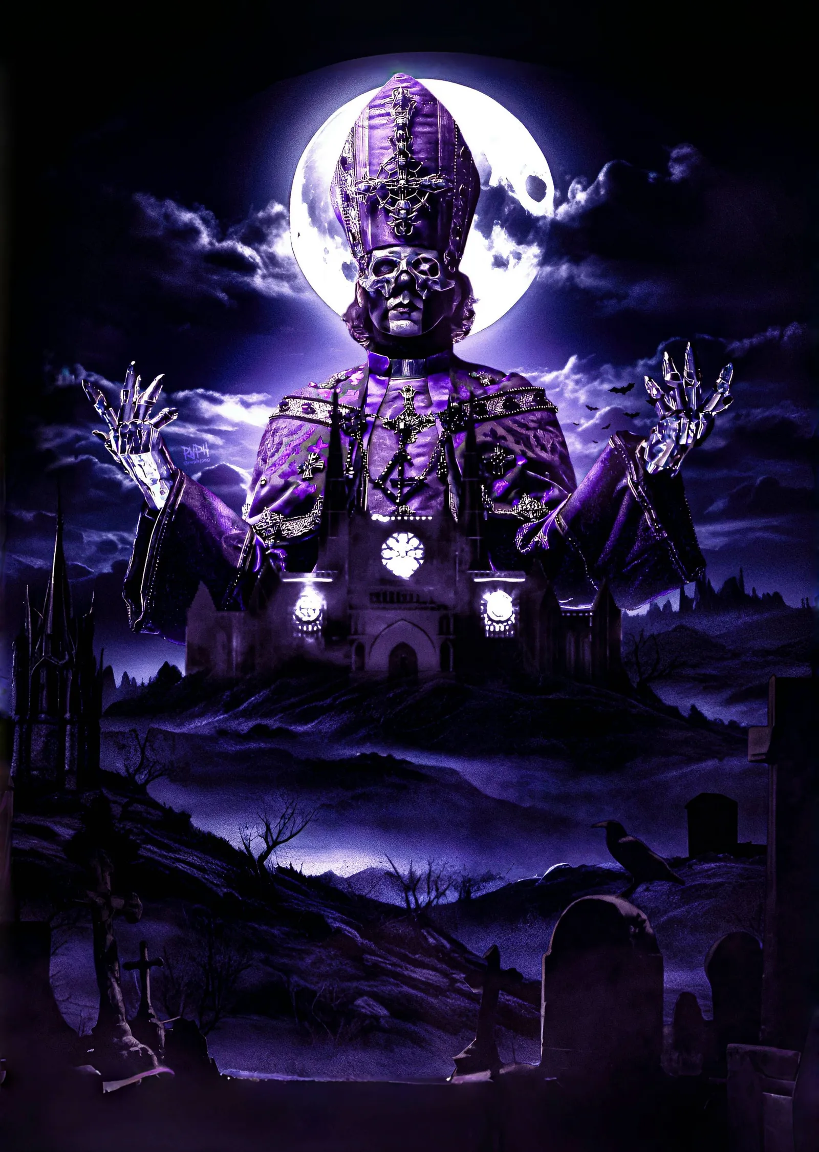 Ghost - Dolunay metal tablo