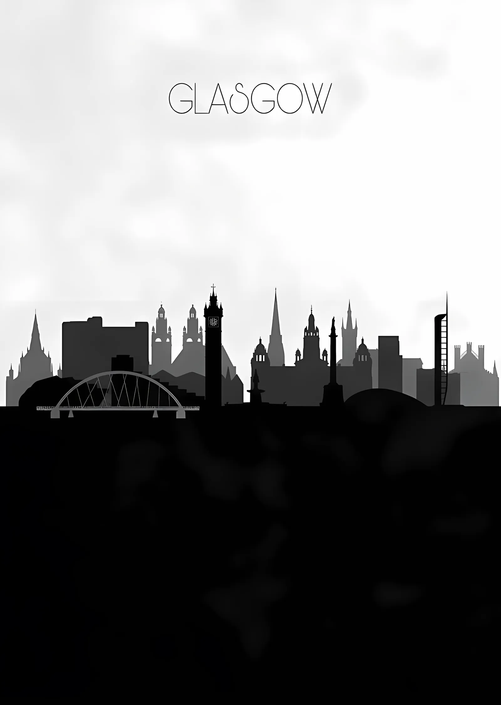 Glasgow Silueti metal tablo