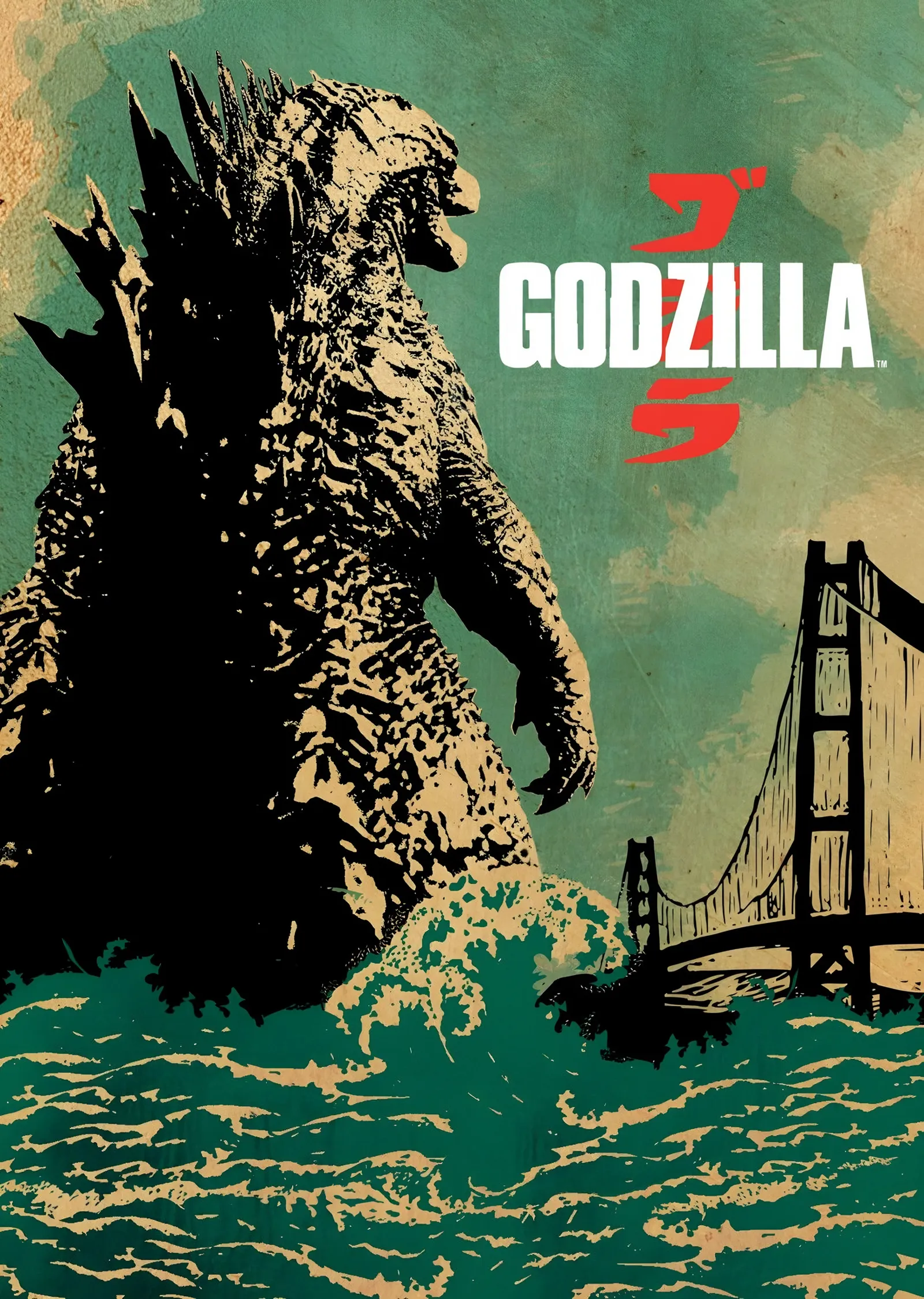 Godzilla - Golden Gate metal tablo