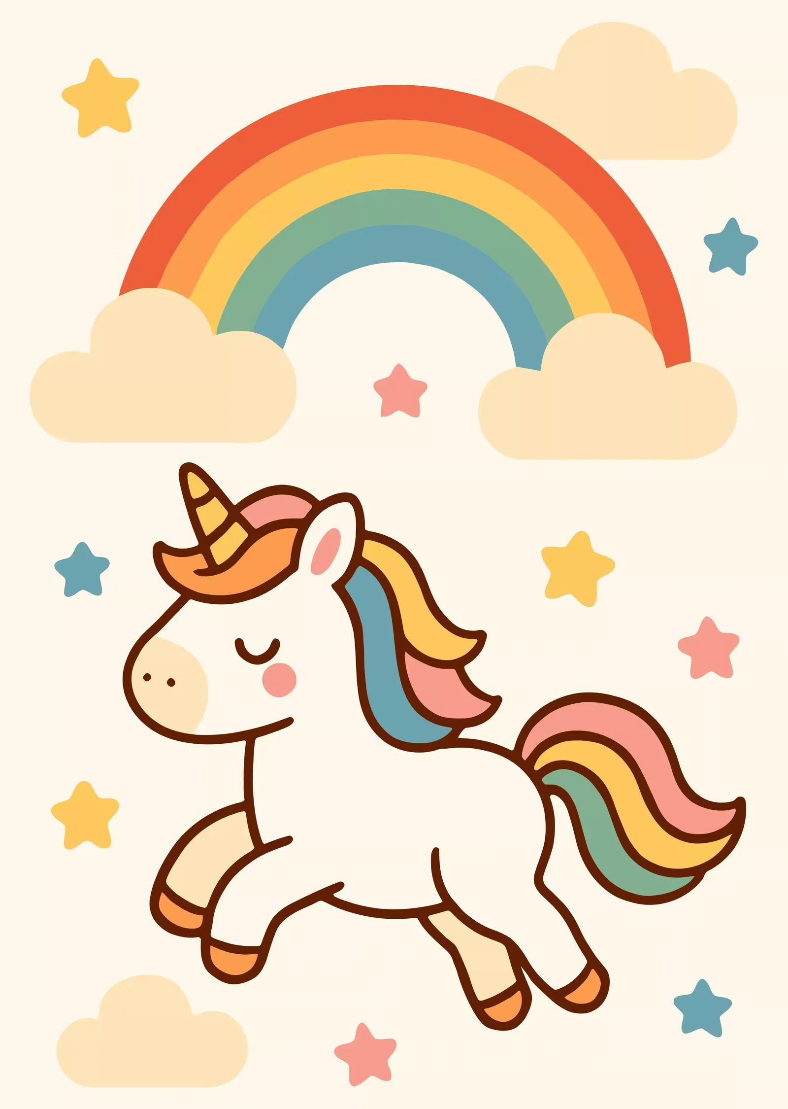 Gökkuşağı Unicorn metal tablo