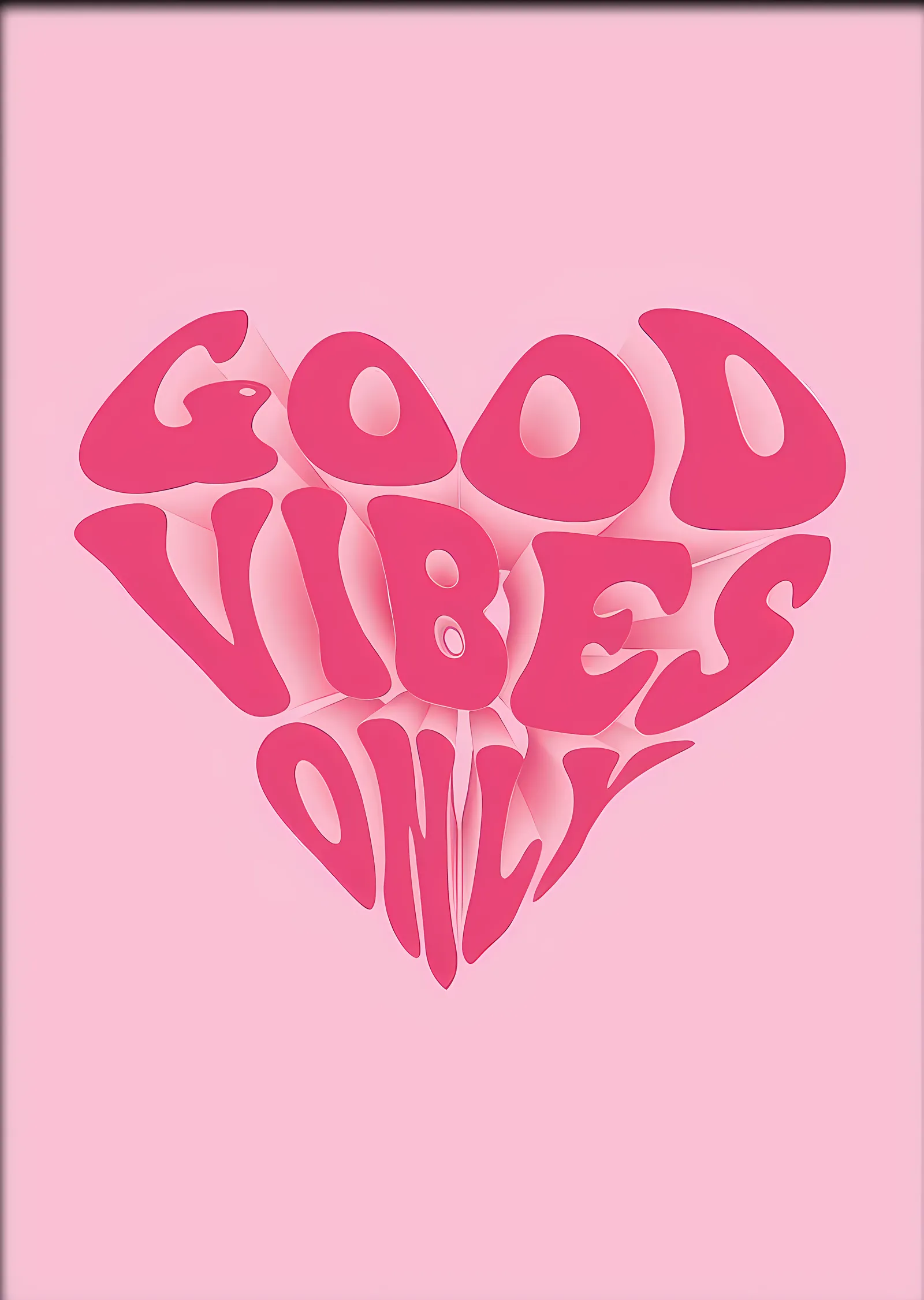 Good Vibes Only Kalp metal tablo