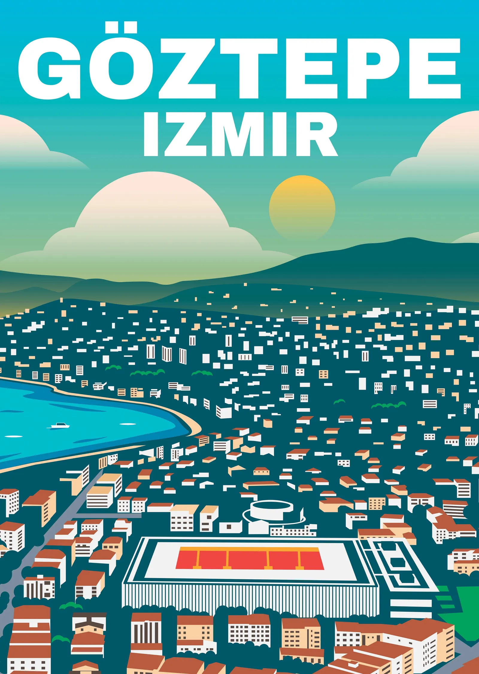 Göztepe - İzmir Seyahat Afişi metal tablo