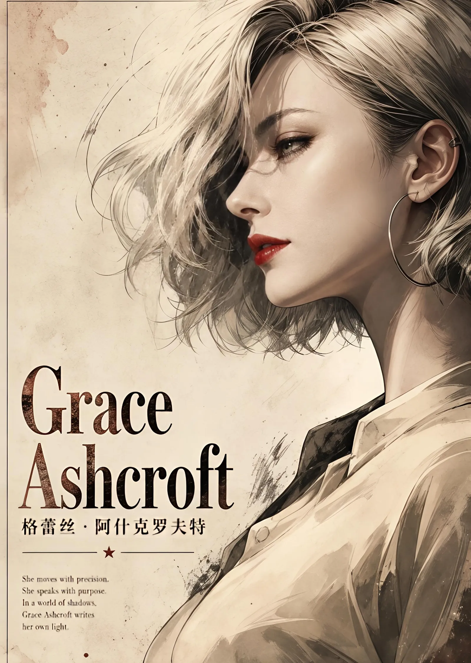 Grace Ashcroft - Portre metal tablo