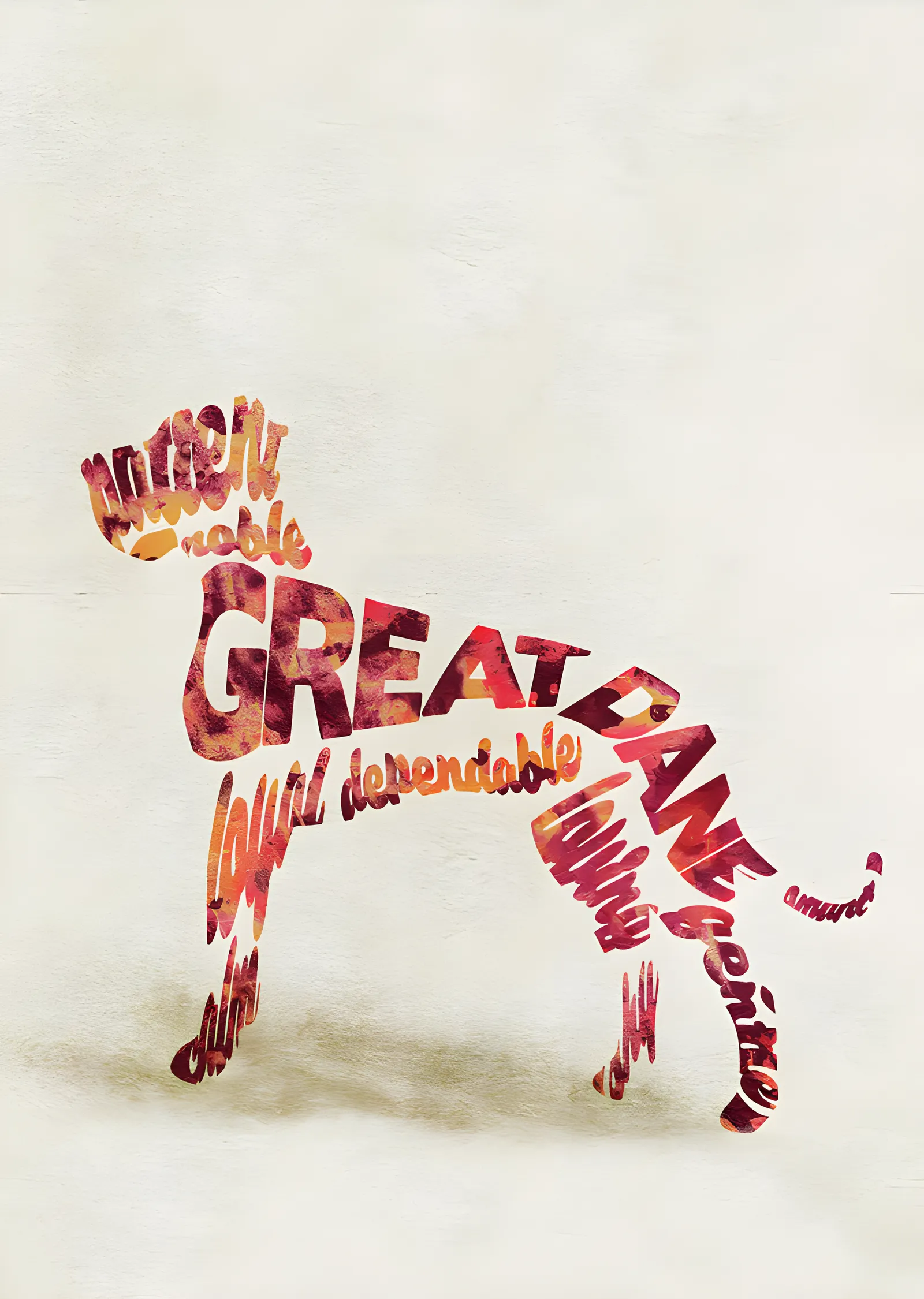 Great Dane - Tipografi metal tablo