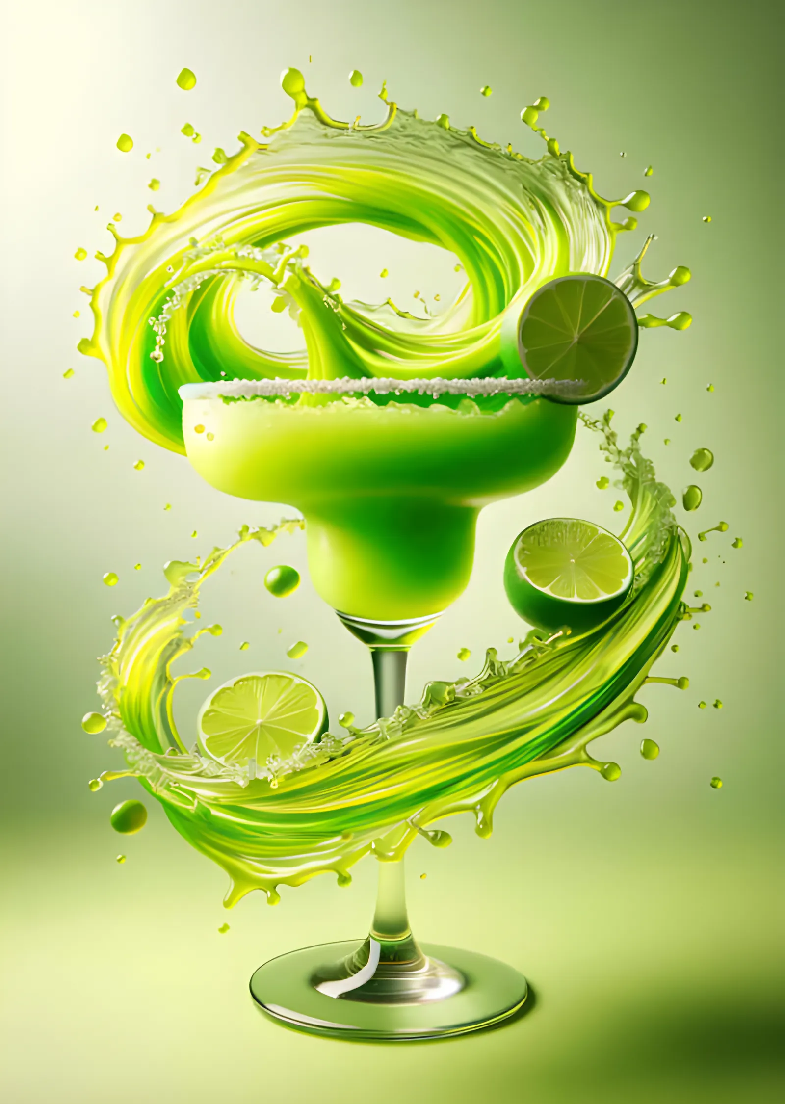 Yeşil Elma Margarita - Limon Girdabı metal tablo
