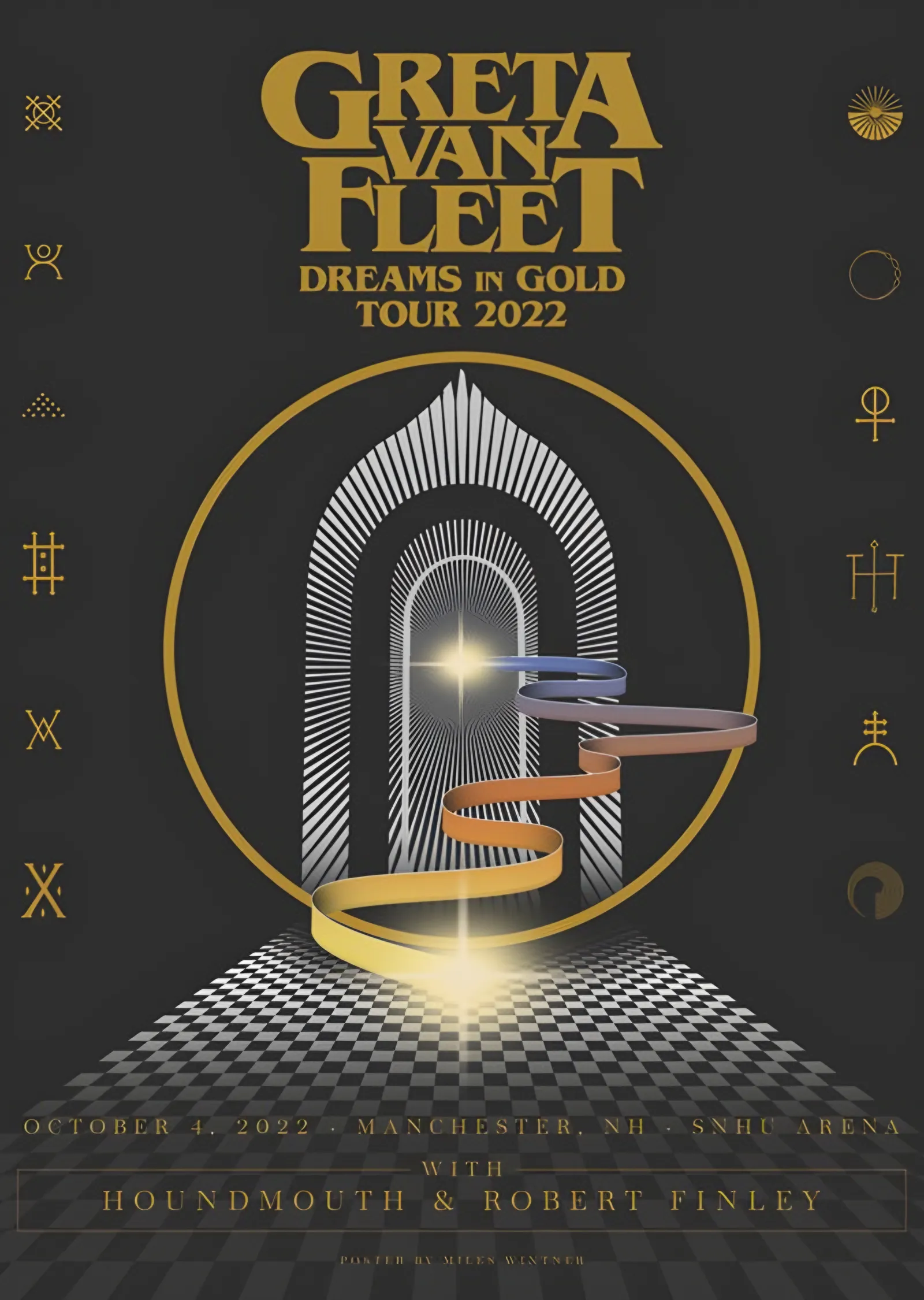 Greta Van Fleet - Manchester Turne Afişi metal tablo