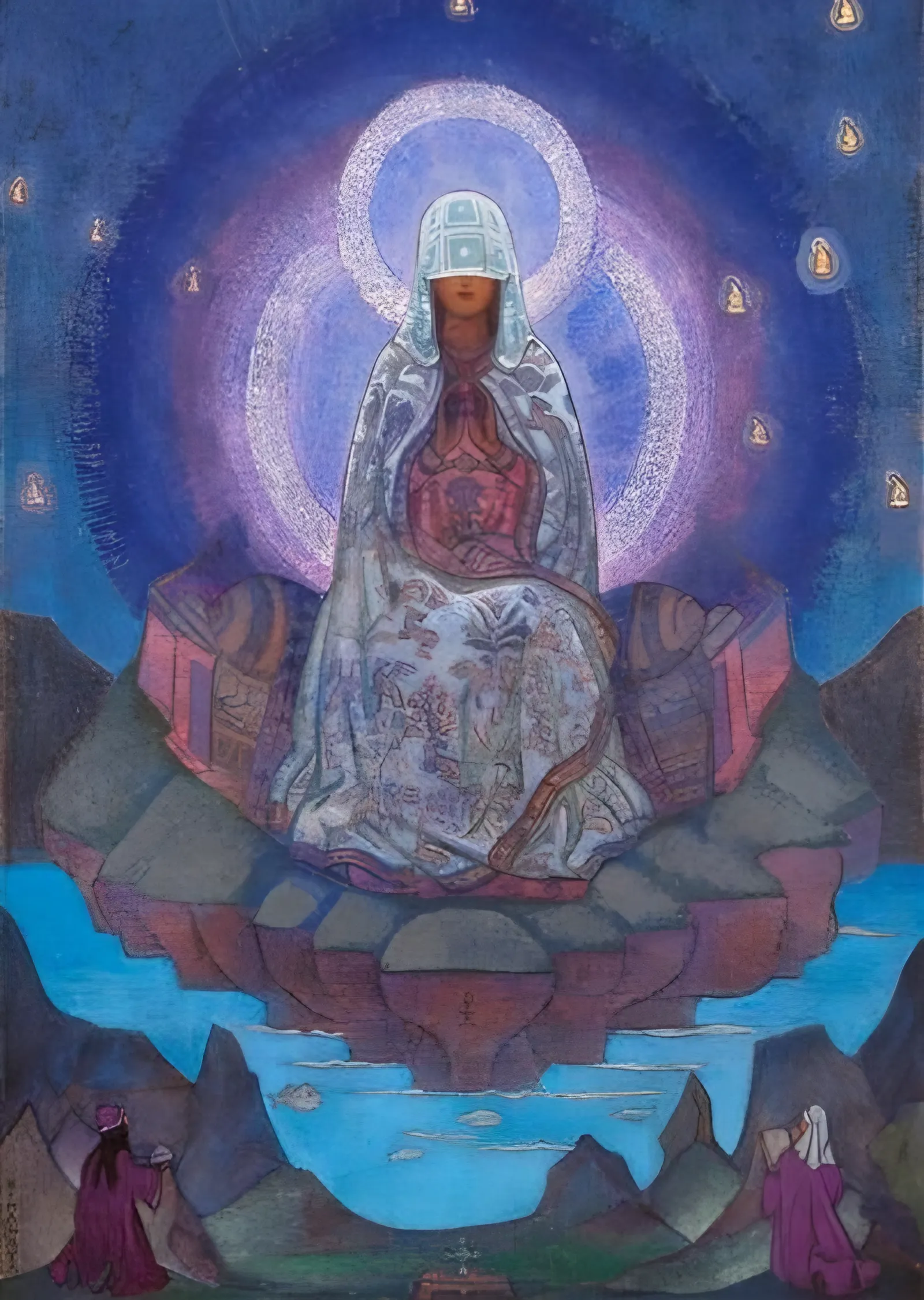 Hâle İçinde Figür - Nicholas Roerich metal tablo