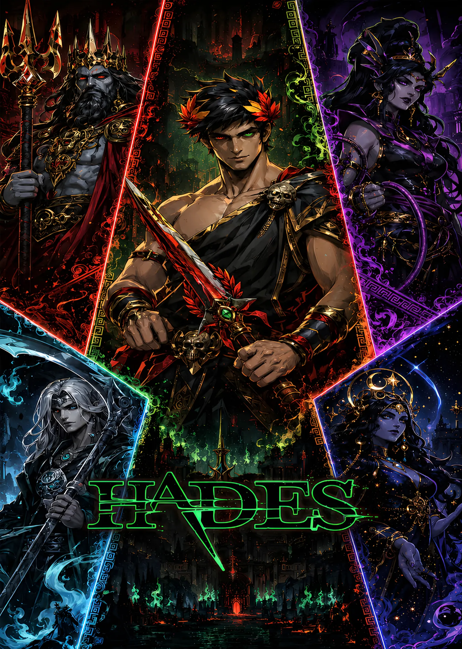 Hades: Yıldız Kesiminde Zagreus metal tablo